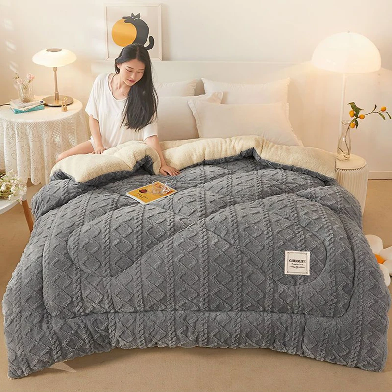 Double-sided lamb velvet quilt winter thickened warm coral velvet comforter dormitory student quilt spring autumn cotton blanket
Double-sided lamb velvet quilt winter thickened warm coral velvet comforter dormitory student quilt spring autumn cotton blanket