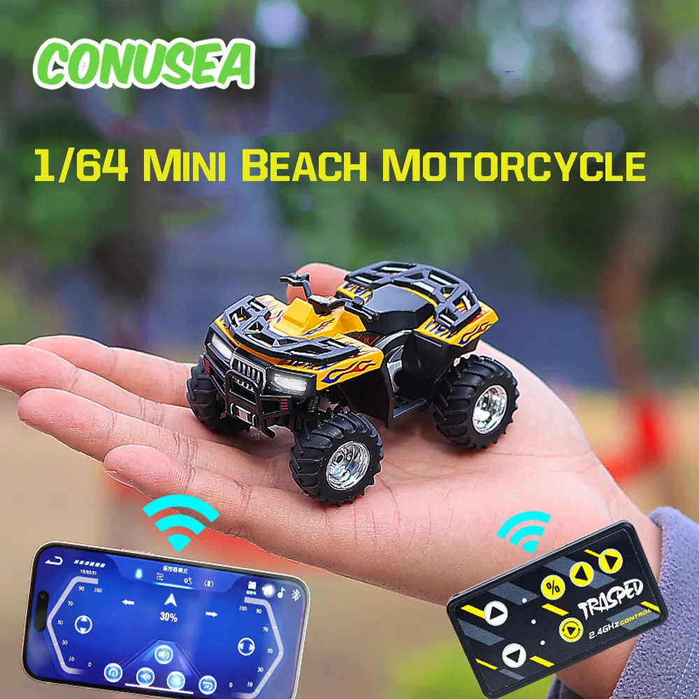 Миниатюрная машинка 1/64, пляжный мотоцикл, 4-колесный внедорожный багги-трак на радиоуправлении 2.4G, настольная игрушка для мальчиков и детей
Миниатюрная машинка 1/64, пляжный мотоцикл, 4-колесный внедорожный багги-трак на радиоуправлении 2.4G, настольная игрушка для мальчиков и детей