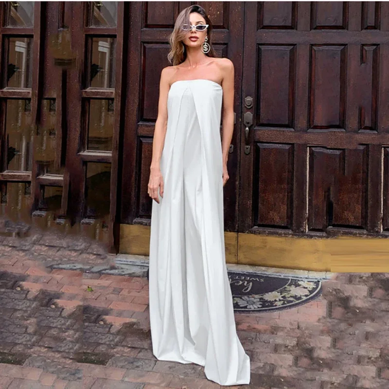 Sexy Backless Wrap Chest Jumpsuits for Women Fashion Commuting Solid Color Sleeveless Waist Cinching Slimming Wide Leg Jumpsuit
Sexy Backless Wrap Chest Jumpsuits for Women Fashion Commuting Solid Color Sleeveless Waist Cinching Slimming Wide Leg Jumpsuit