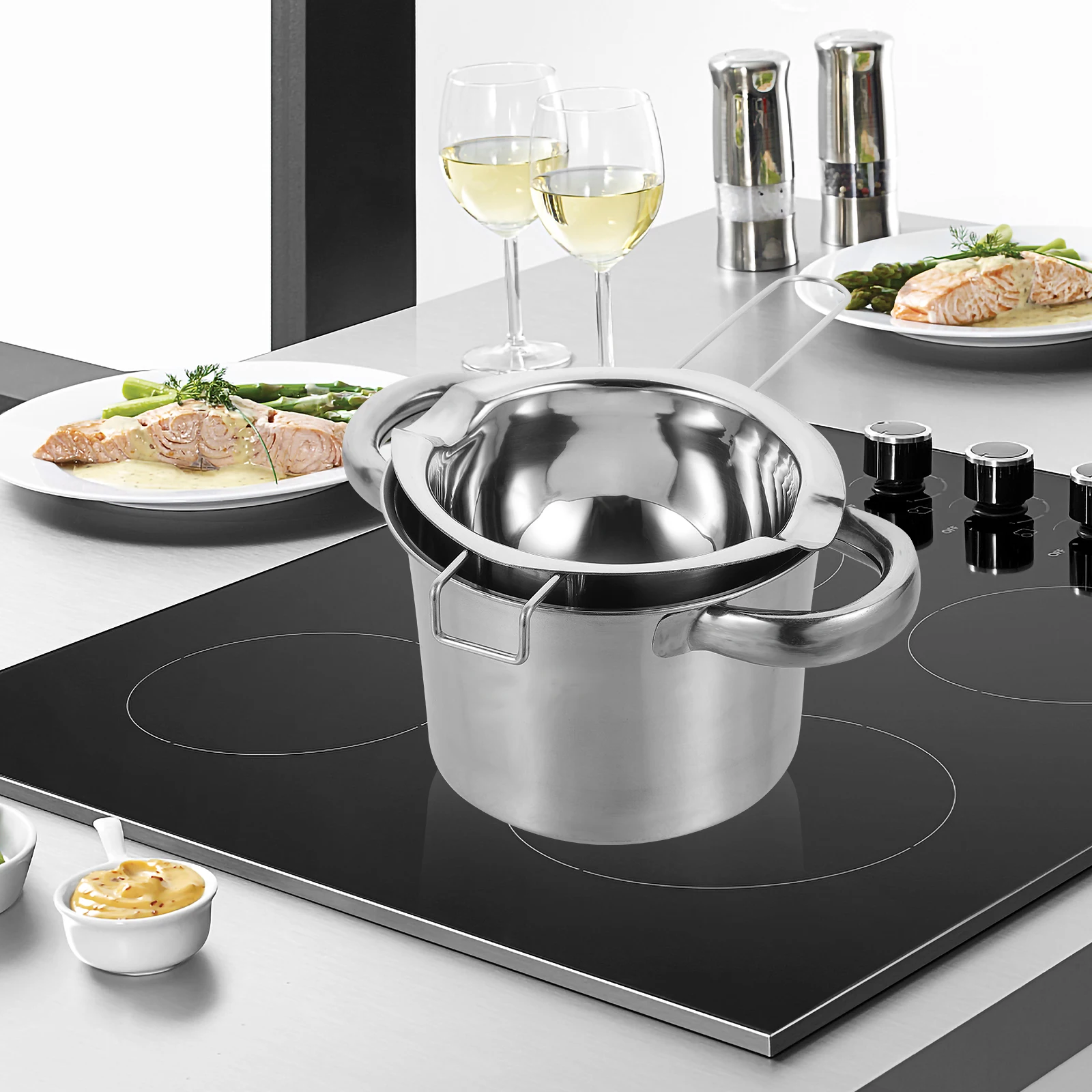 Chocolate Melting Pot Stainless Steel Double Boiler Milk Heating Candy Large Capacity Lightweight Portable Easy Clean
Chocolate Melting Pot Stainless Steel Double Boiler Milk Heating Candy Large Capacity Lightweight Portable Easy Clean