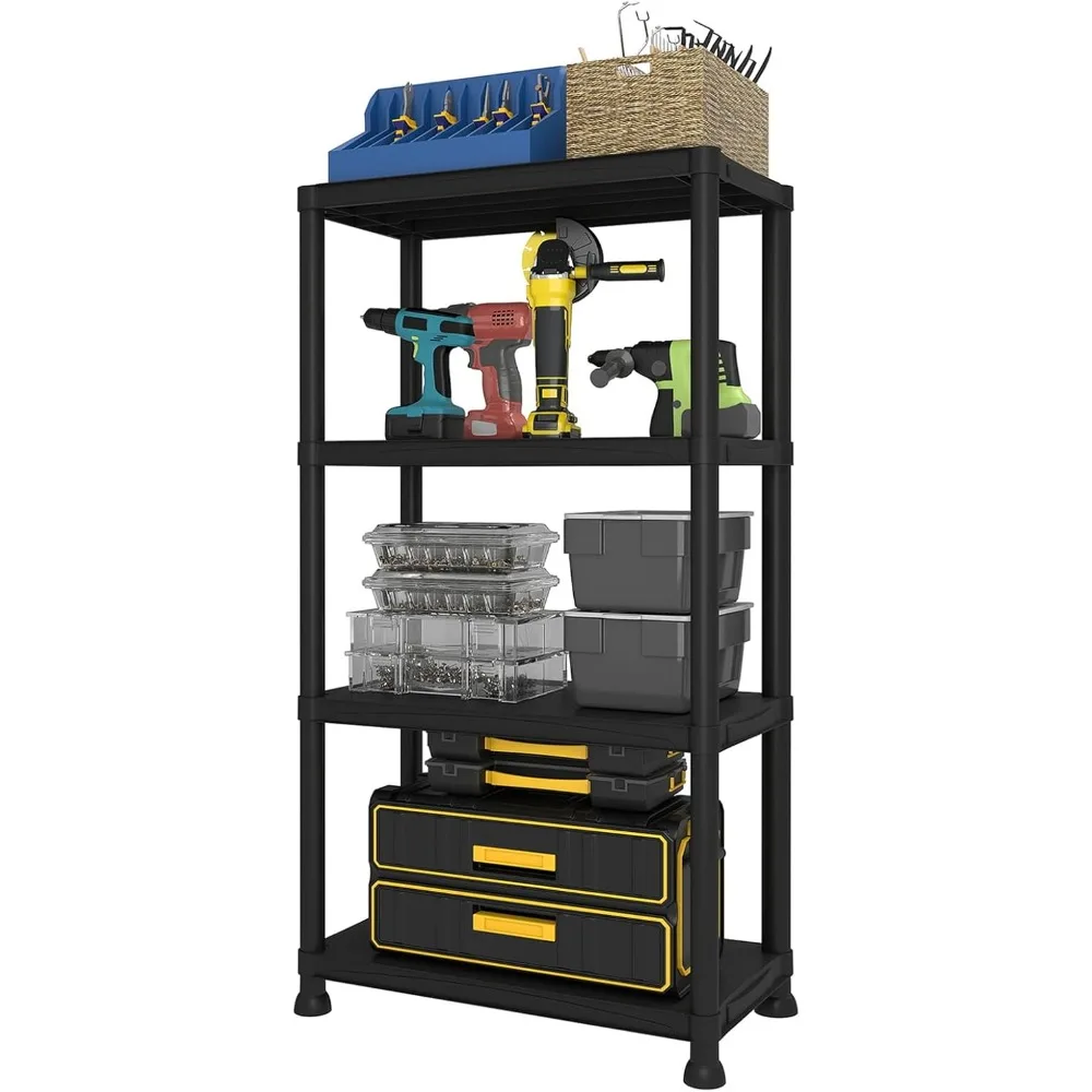 Plastic Storage Shelves, 12" D x 24" W x 52.56" H Plastic Shelves for Storage, 4-Tier Shelving Unit, Storage Rack, 264 lbs
Plastic Storage Shelves, 12" D x 24" W x 52.56" H Plastic Shelves for Storage, 4-Tier Shelving Unit, Storage Rack, 264 lbs