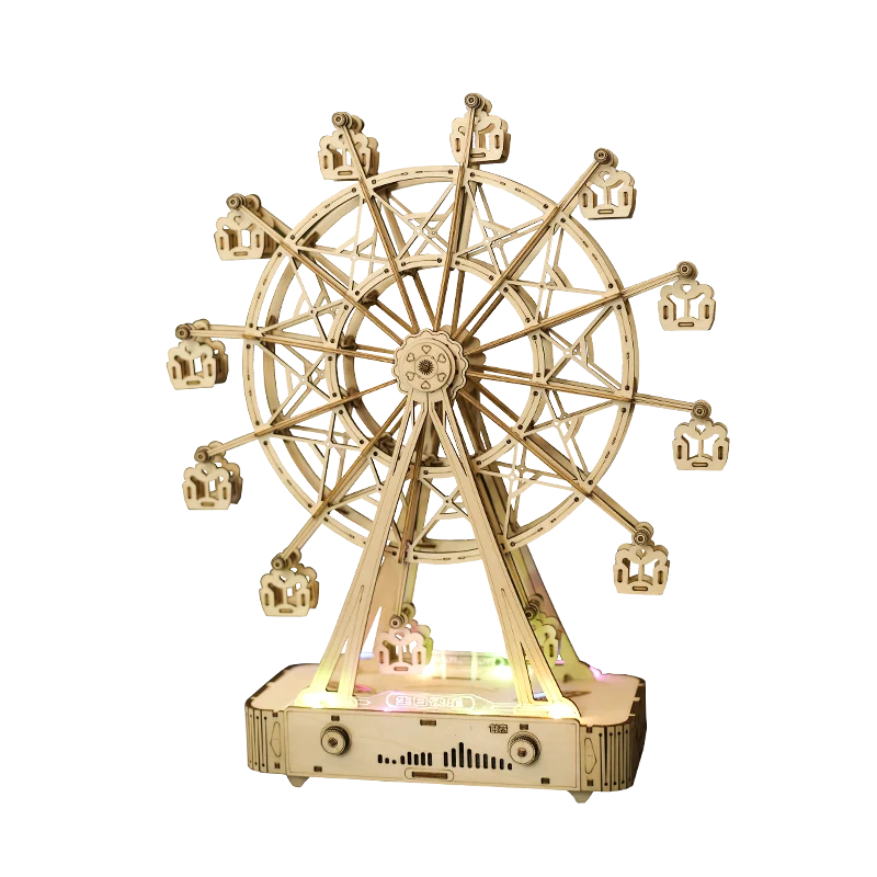 Handmade DIY music box Ferris wheel creative home model ornament music box study decoration gift
Handmade DIY music box Ferris wheel creative home model ornament music box study decoration gift