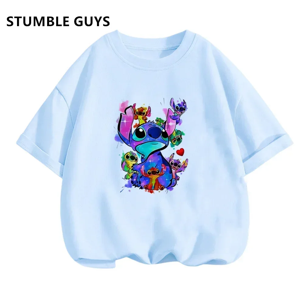 Cute Stitch Printed Girls T-shirt Cartoon Disney Children's Short Sleeved Summer Kids Casual T Shirts Boy Sports Shirt Trucksuit
Cute Stitch Printed Girls T-shirt Cartoon Disney Children's Short Sleeved Summer Kids Casual T Shirts Boy Sports Shirt Trucksuit