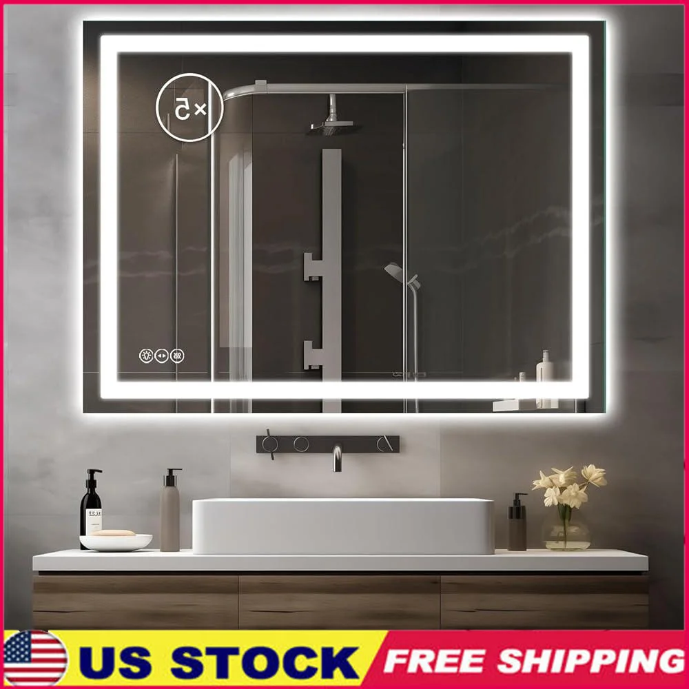 LED Bathroom Mirror Anti-Fog Illuminated Touch Switch Wall Mounted Waterproof Tempered Glass Vanity Mirror Smart Memory Function
LED Bathroom Mirror Anti-Fog Illuminated Touch Switch Wall Mounted Waterproof Tempered Glass Vanity Mirror Smart Memory Function