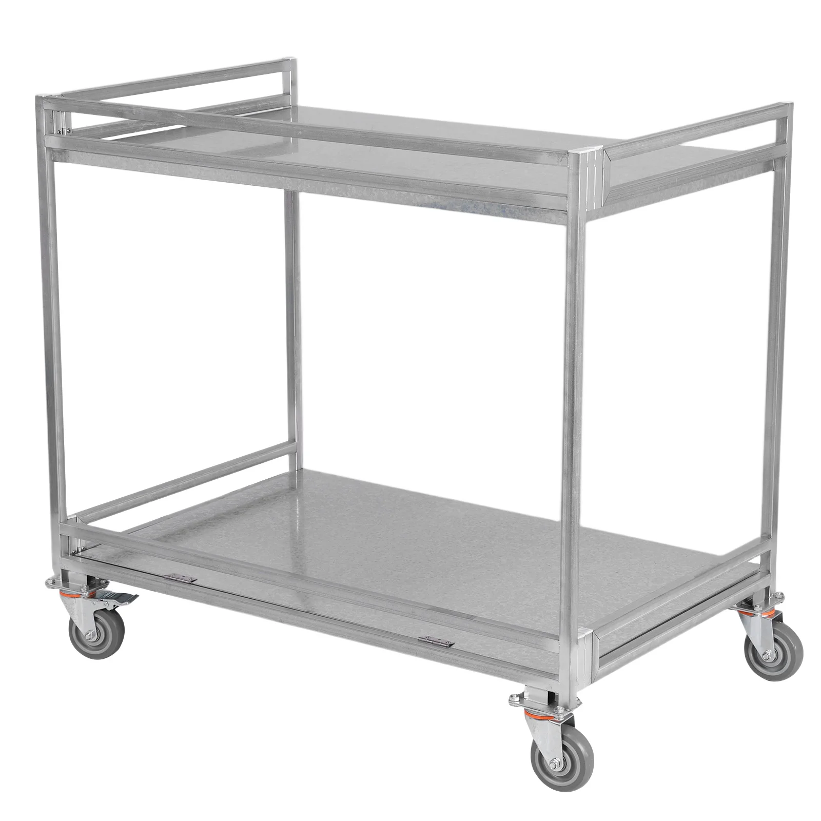 2-Shelf Utility/Service Cart Metal Rolling Storage Cart with Wheels 660lbs Capacity with Handle for Groceries Warehouse
2-Shelf Utility/Service Cart Metal Rolling Storage Cart with Wheels 660lbs Capacity with Handle for Groceries Warehouse