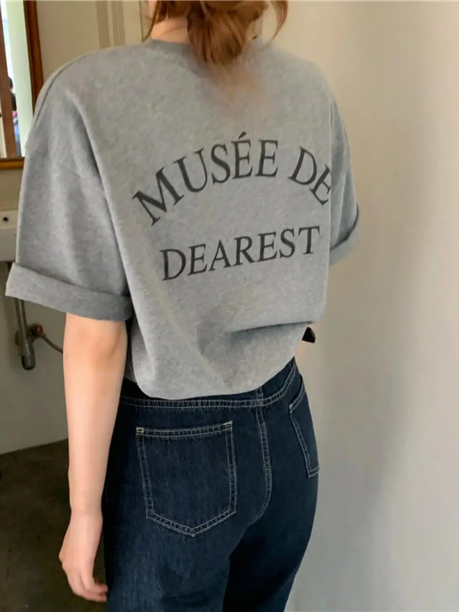 Новинка 2024, корейская женская футболка с простым буквенным принтом Ba Or Sve, свободный круглый летний топ Ne Base irt
Новинка 2024, корейская женская футболка с простым буквенным принтом Ba Or Sve, свободный круглый летний топ Ne Base irt