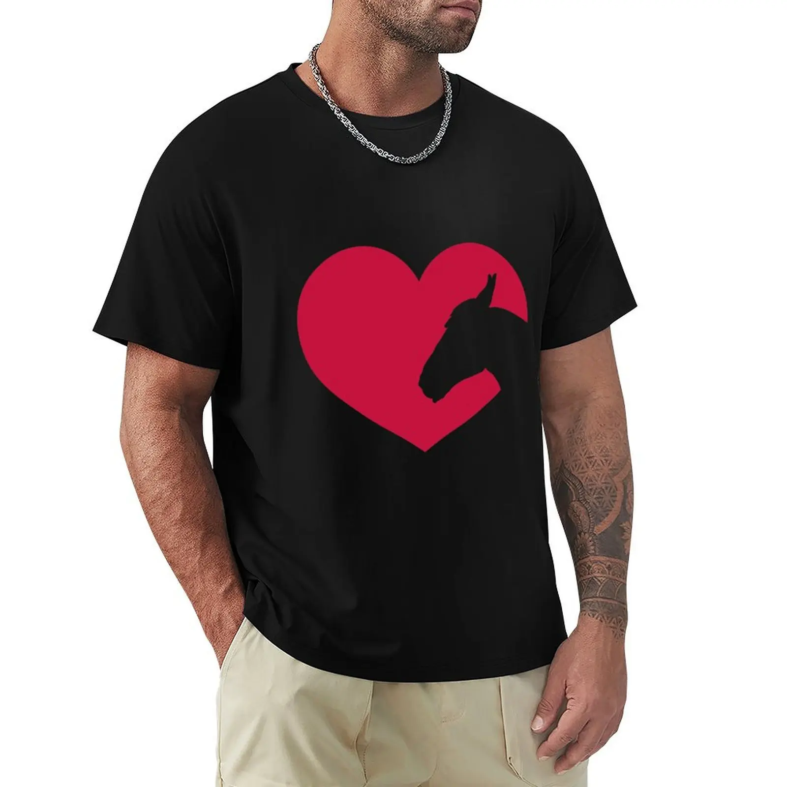 Horse Love Heart T-Shirt Classic Basic Casual T-Shirt
Horse Love Heart T-Shirt Classic Basic Casual T-Shirt