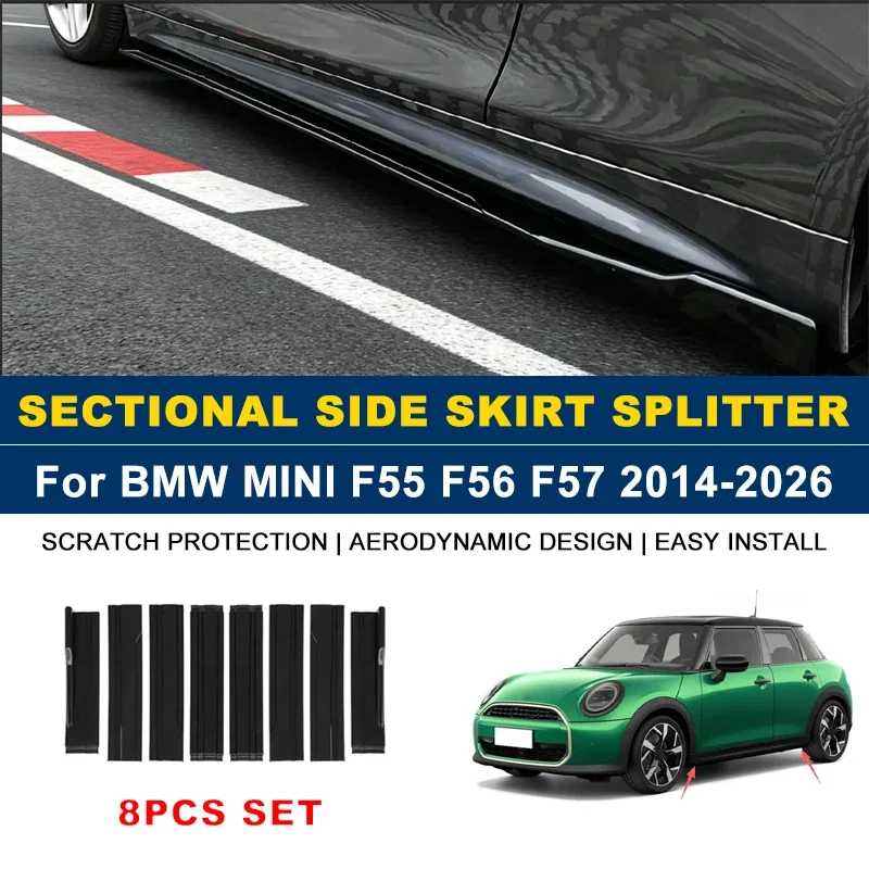 2m Sectional Side Skirt Extension Lips Side Spoiler, Car Exterior Modified Upgrade Kit For BMW MINI F55 F56 F57 2014-2026 2015
2m Sectional Side Skirt Extension Lips Side Spoiler, Car Exterior Modified Upgrade Kit For BMW MINI F55 F56 F57 2014-2026 2015