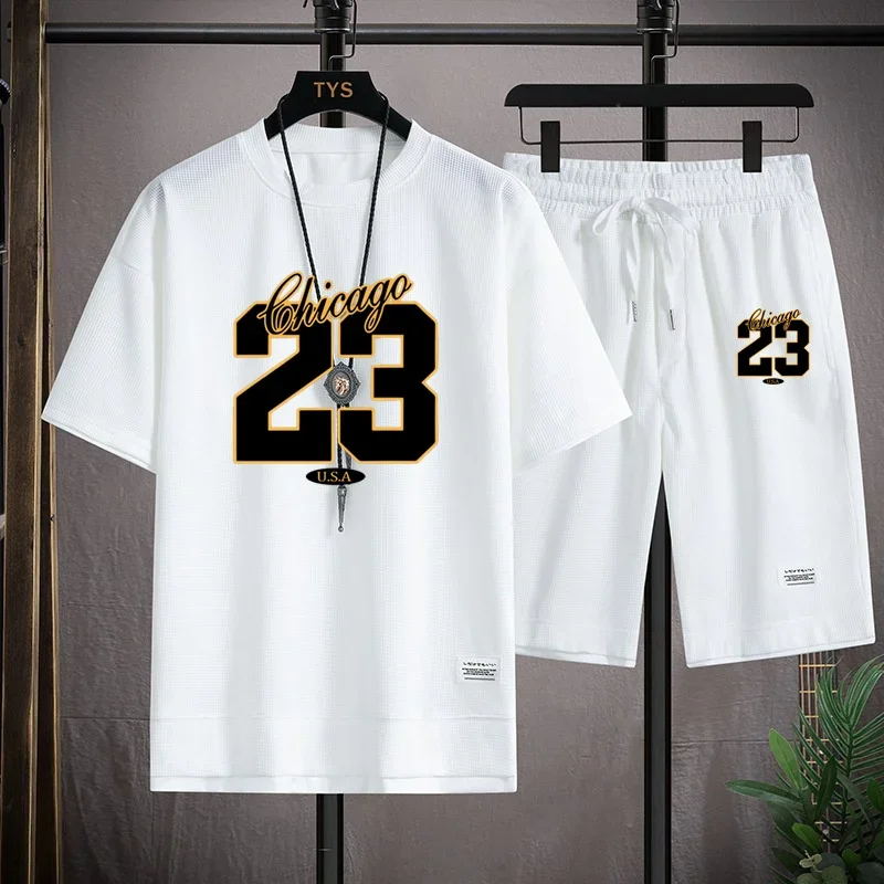 Summer 2025 Men's new short-sleeved T-shirt + shorts 2-set, outdoor breathable casual shorts running and fitness sportswear set
Summer 2025 Men's new short-sleeved T-shirt + shorts 2-set, outdoor breathable casual shorts running and fitness sportswear set