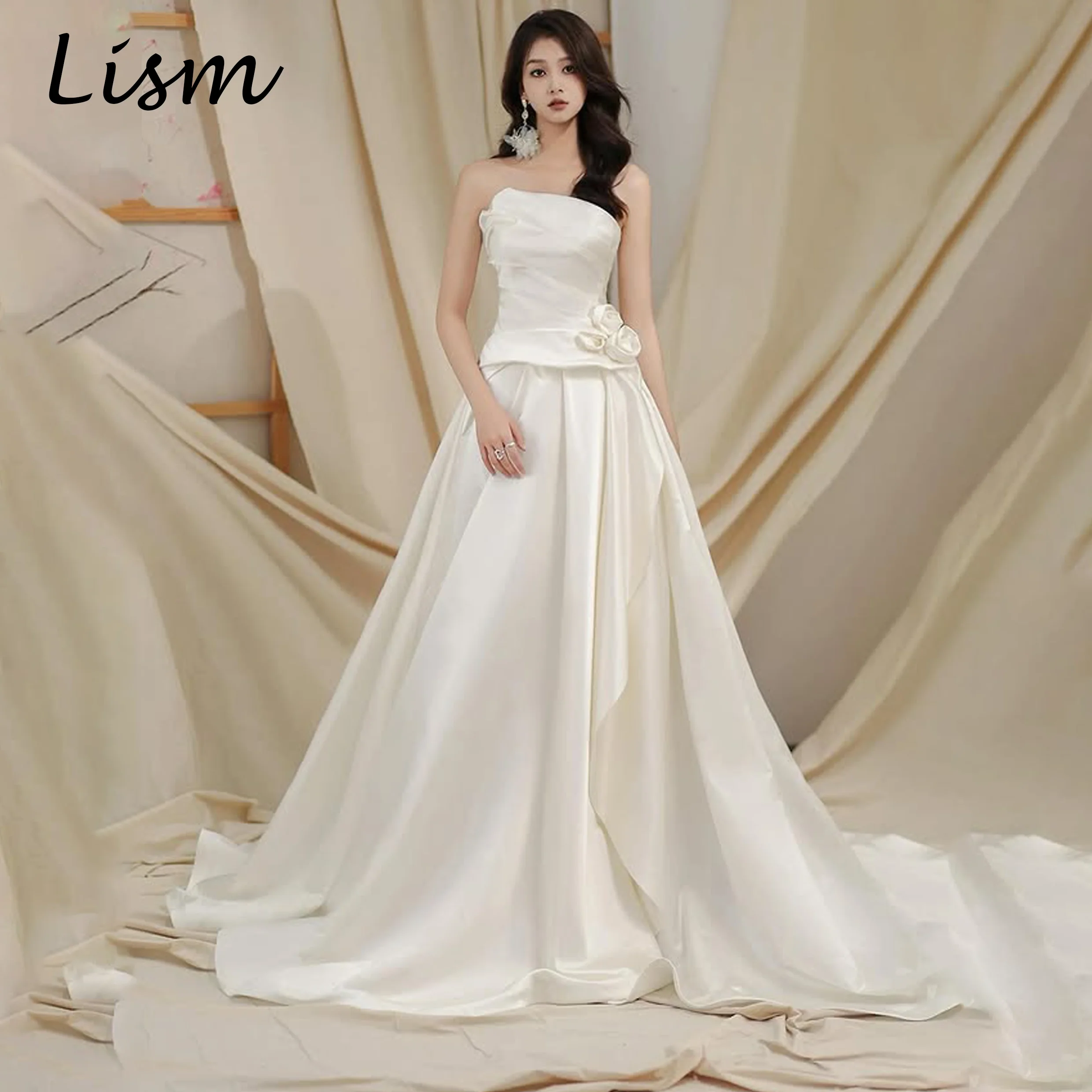 Lism Elegant Side High Slit Wedding Dresses Sleeveless Strapless Handmade Flowers A-line Korea Wedding Dress PhotoShootCustomize
Lism Elegant Side High Slit Wedding Dresses Sleeveless Strapless Handmade Flowers A-line Korea Wedding Dress PhotoShootCustomize