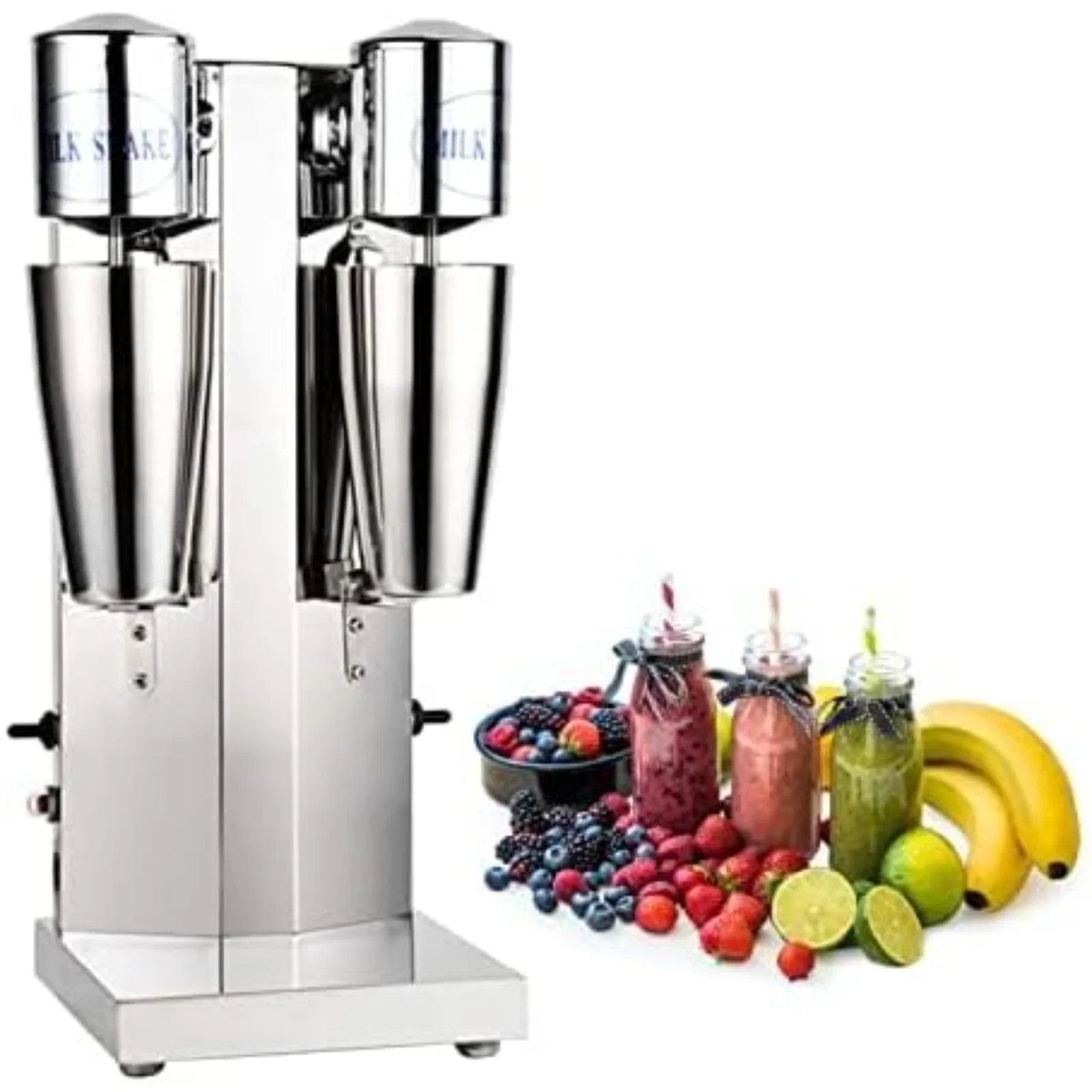 BYMAOCAR Commercial Double Head Milkshake Maker, 180W 110V Two-speed Stainless Steel Milkshake Blender, Professional Drink Mixer for Cafe Bar Milk Tea Shop
BYMAOCAR Commercial Double Head Milkshake Maker, 180W 110V Two-speed Stainless Steel Milkshake Blender, Professional Drink Mixer for Cafe Bar Milk Tea Shop