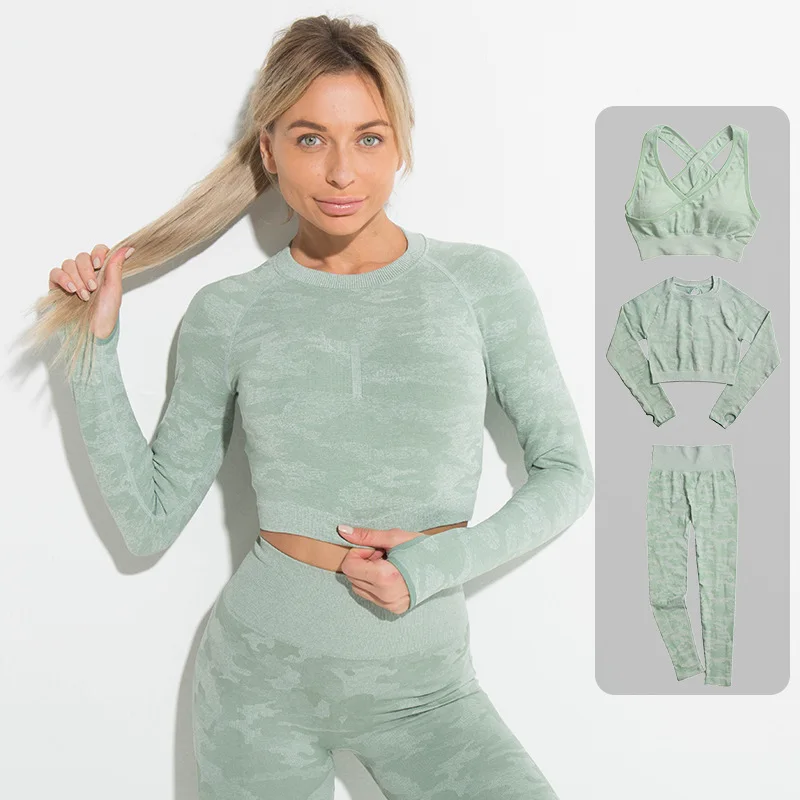 Ensemble Female 2 pieces set for women seamless women yoga set workout sportswear long sleeve crop top leggings sports outfits
Ensemble Female 2 pieces set for women seamless women yoga set workout sportswear long sleeve crop top leggings sports outfits