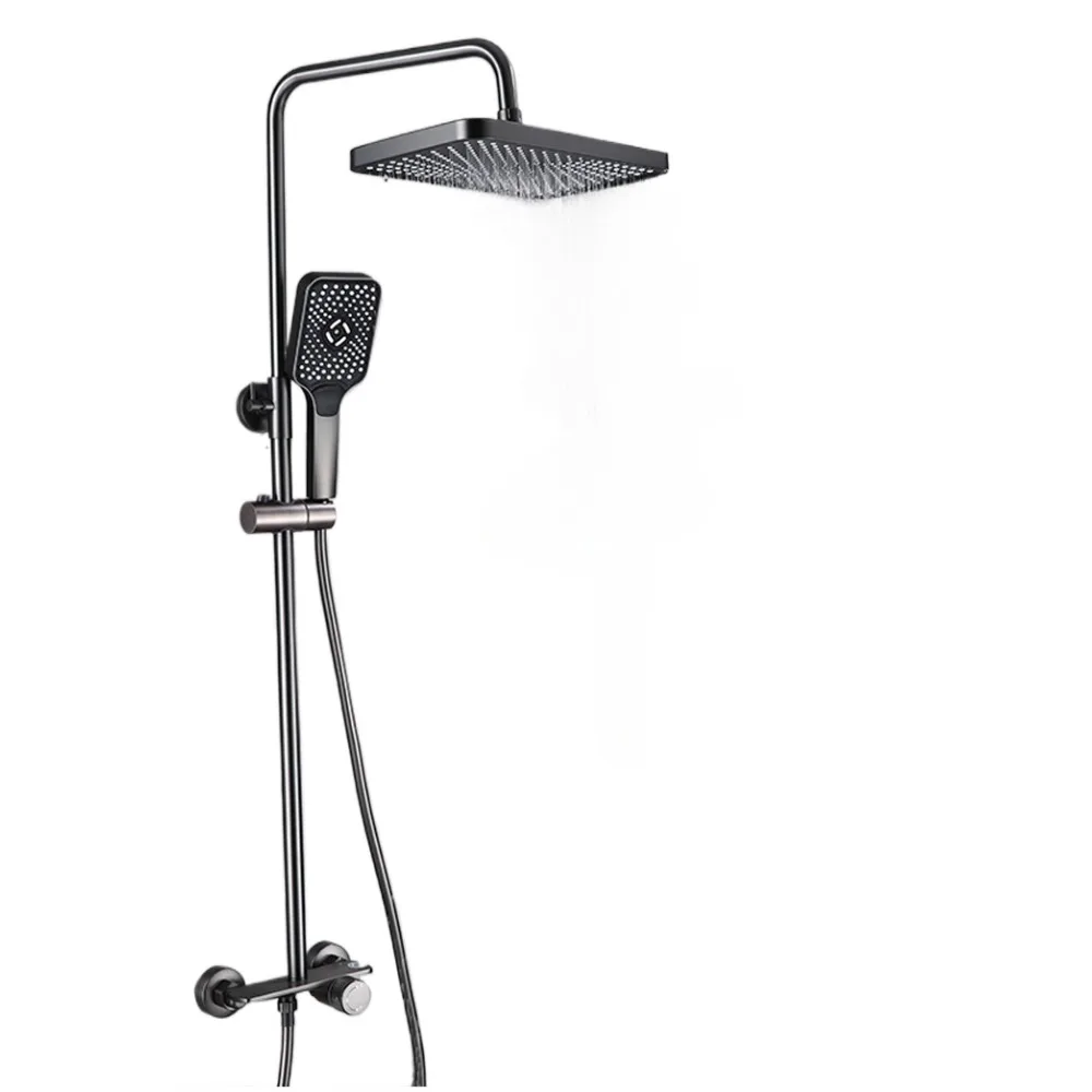 Gun ash shower set Hot and cold all copper bathroom pressurized universal shower head
Gun ash shower set Hot and cold all copper bathroom pressurized universal shower head