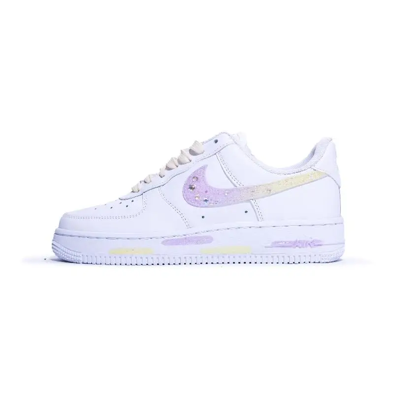 【Customize】Nike Air Force 1 Skateboarding Shoes Women's Low-top Yellow/purple/white Sneakers shoes DD8959-100
【Customize】Nike Air Force 1 Skateboarding Shoes Women's Low-top Yellow/purple/white Sneakers shoes DD8959-100