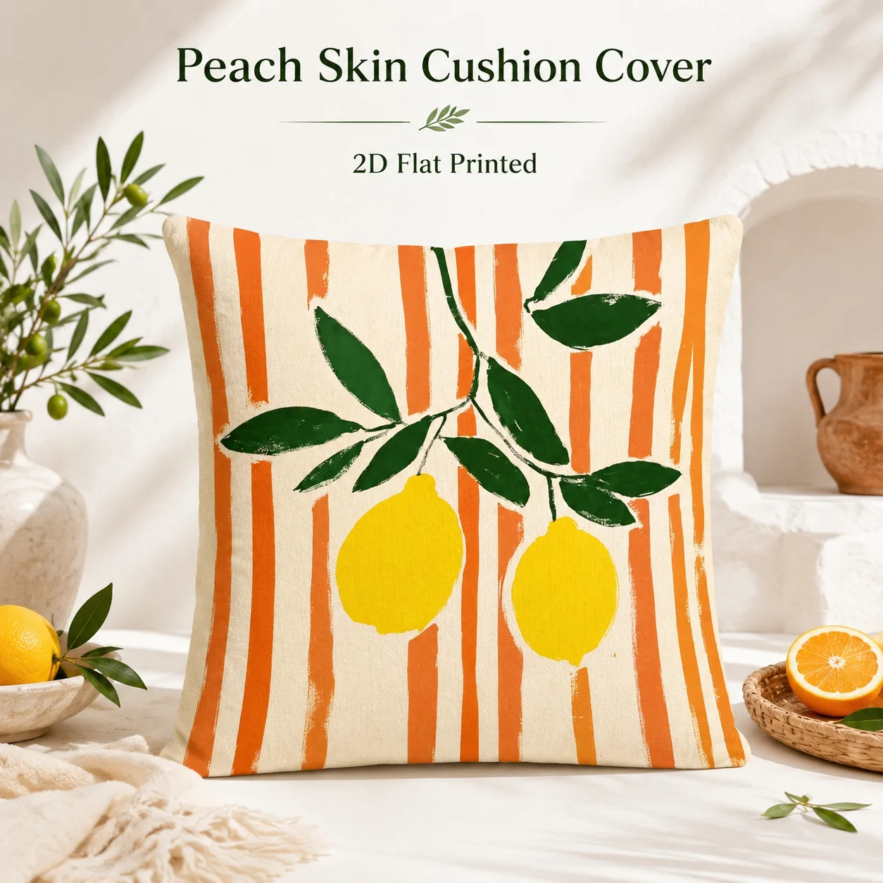 Summer Lemon Orange Striped Peach Skin Pillowcase Farmhouse Sofa Cushion Cover Living Room Home Decor Botanical Pillow Case
Summer Lemon Orange Striped Peach Skin Pillowcase Farmhouse Sofa Cushion Cover Living Room Home Decor Botanical Pillow Case