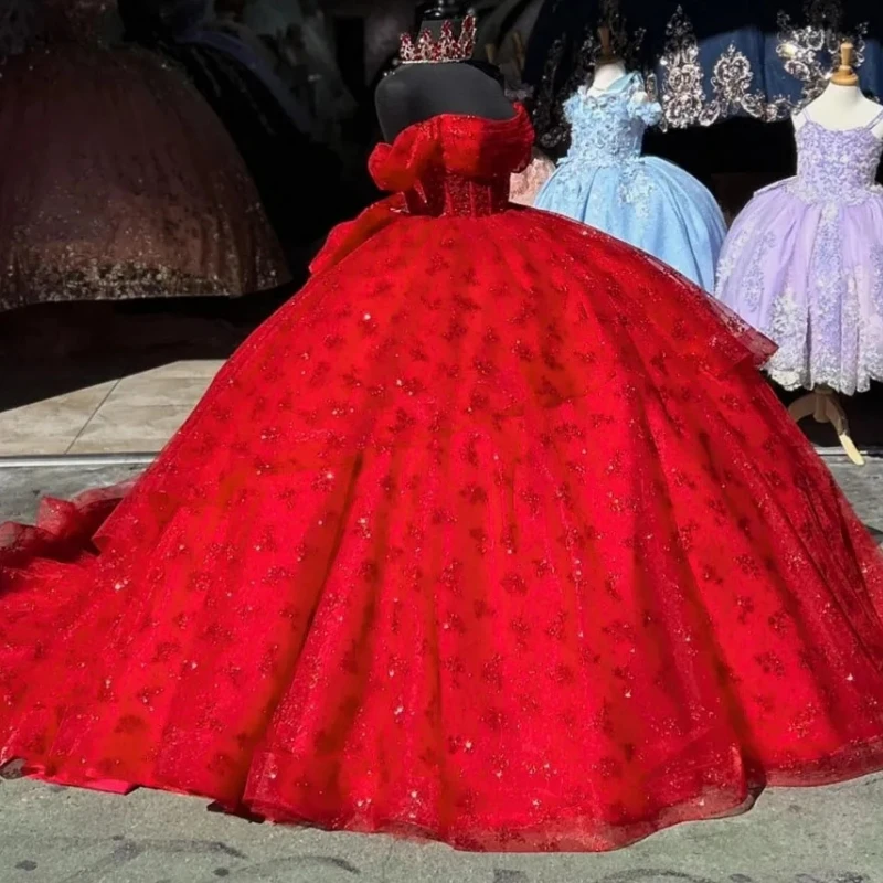 Customized Red Princess Quinceanera Dresses Floral Applique Bone Corset vestidos para 15 anos Sweet 16 Prom Birthday Party Gown
Customized Red Princess Quinceanera Dresses Floral Applique Bone Corset vestidos para 15 anos Sweet 16 Prom Birthday Party Gown