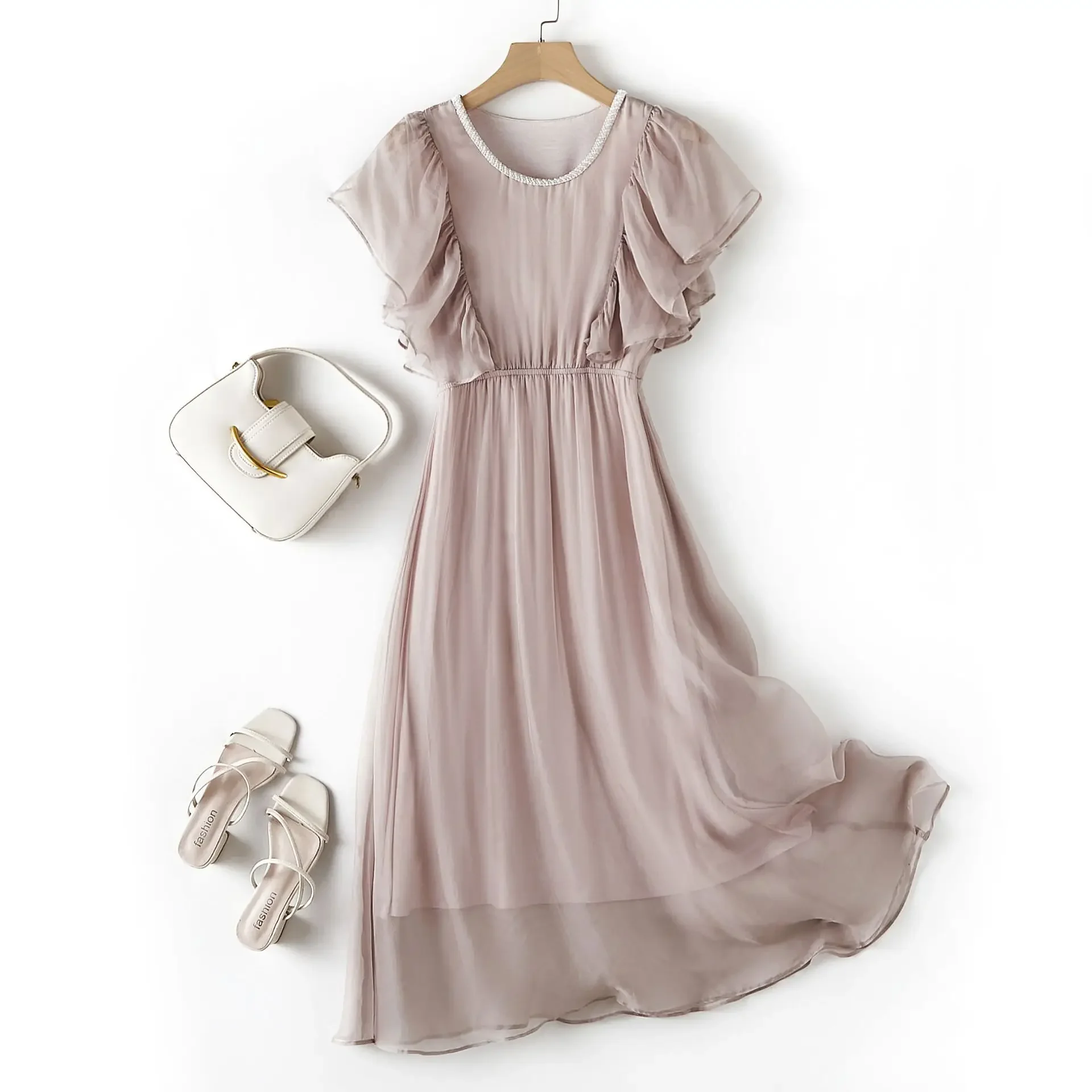 Summer Dress Women Real Mulberry Silk Dress Fashion Butterfly Sleeve Dresses Black Elegant Dresses For Women Clothing Vestidos
Summer Dress Women Real Mulberry Silk Dress Fashion Butterfly Sleeve Dresses Black Elegant Dresses For Women Clothing Vestidos