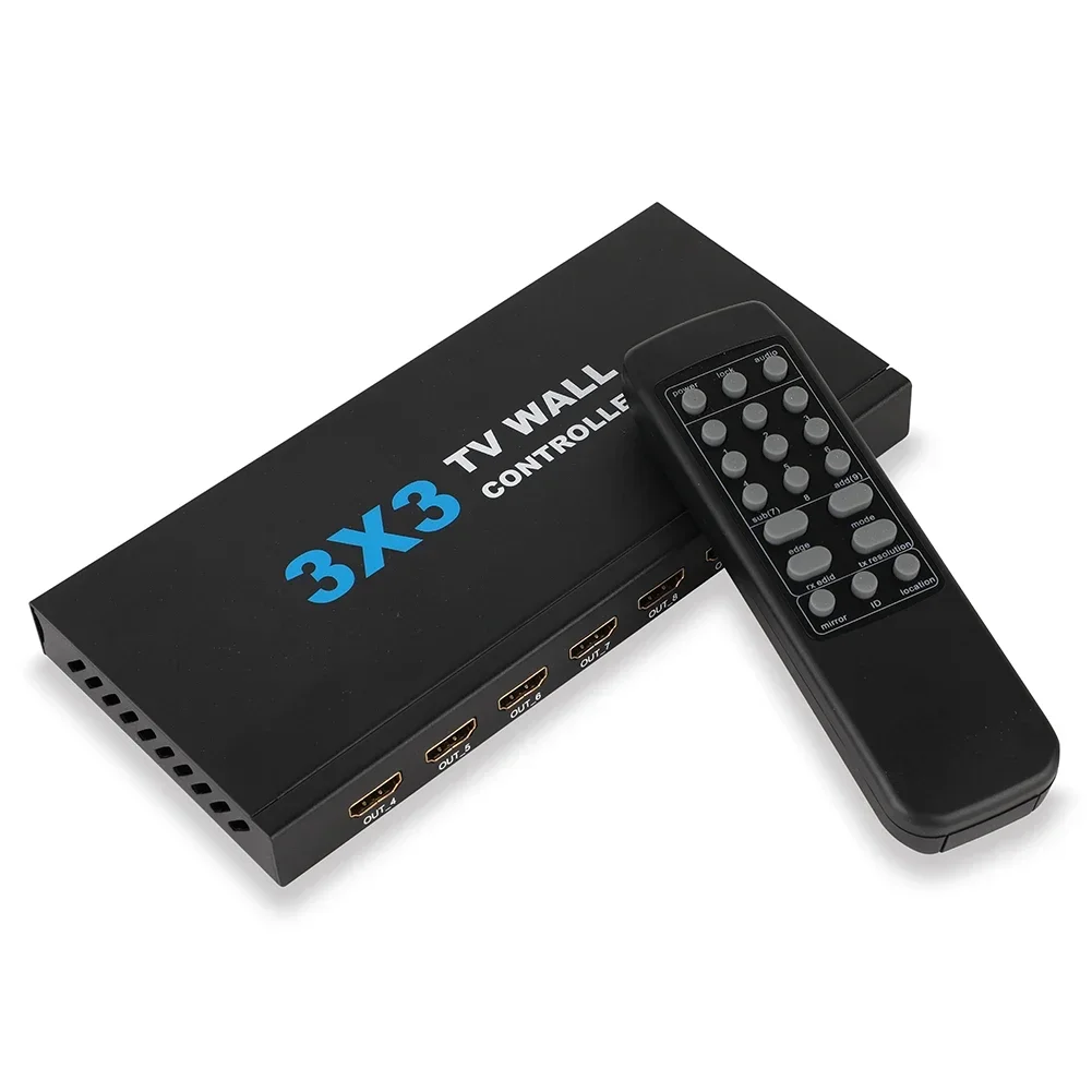 4K 3x3 9 Screen HDMI TV Video Wall Controller Splicer 3x4/4x3/4x4 TV Wall Controller Processor with Remote for TV Splicing
4K 3x3 9 Screen HDMI TV Video Wall Controller Splicer 3x4/4x3/4x4 TV Wall Controller Processor with Remote for TV Splicing