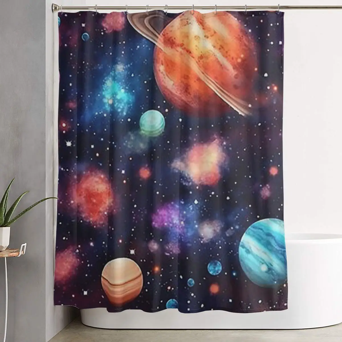 Занавеска для душа с изображением солнечной системы, планет и космоса, полиэстеровая, водонепроницаемая, с крючками
Занавеска для душа с изображением солнечной системы, планет и космоса, полиэстеровая, водонепроницаемая, с крючками
