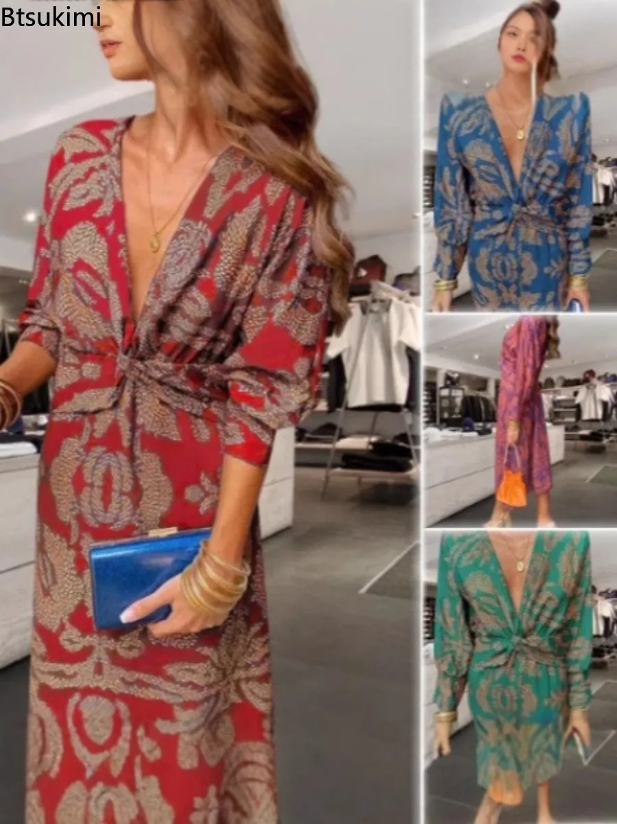 2025 Women's Summer Printed Dress Sexy V-neck Casual Comfortable Long Sleeve Medium Length Club Party Dress for Women Vestidos
2025 Women's Summer Printed Dress Sexy V-neck Casual Comfortable Long Sleeve Medium Length Club Party Dress for Women Vestidos