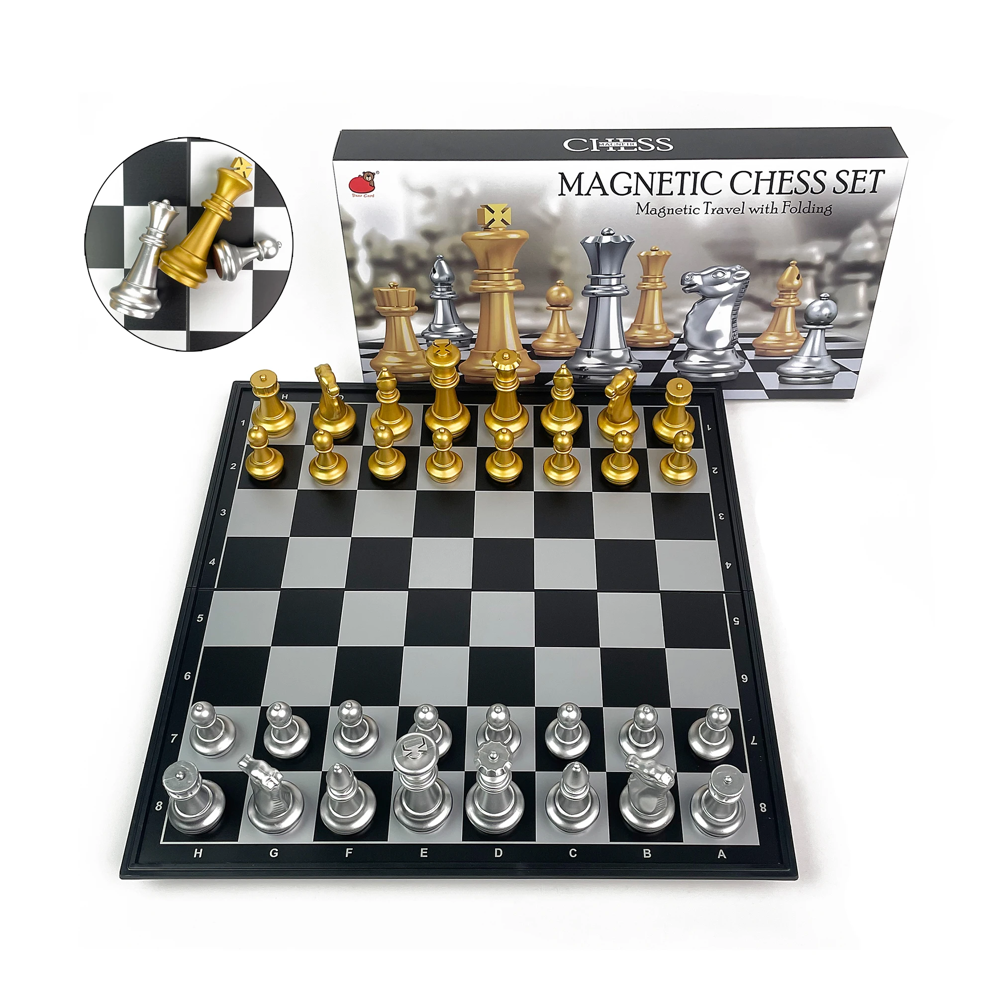 35.8cm x 36.1cm Foldable Magnetic Gold and Silver Chess Board Game Portable Plastic Tabletop Travel Outdoor Set
35.8cm x 36.1cm Foldable Magnetic Gold and Silver Chess Board Game Portable Plastic Tabletop Travel Outdoor Set
