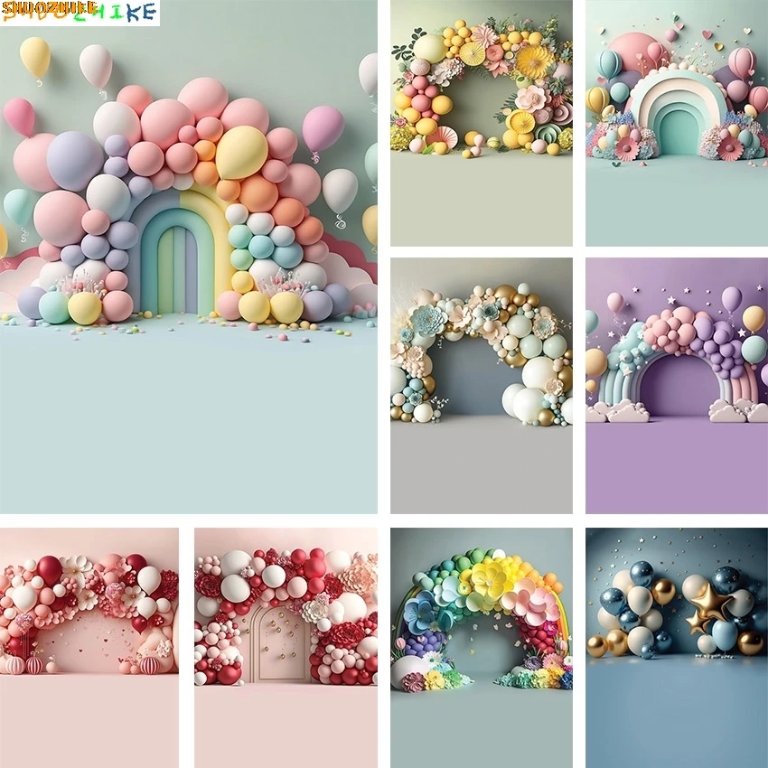 Rainbow Balloon Arch Flower Photography Backdrops Child Birthday Party Cake Smash Portrait Decor Photo Studio Background FC-01
Rainbow Balloon Arch Flower Photography Backdrops Child Birthday Party Cake Smash Portrait Decor Photo Studio Background FC-01