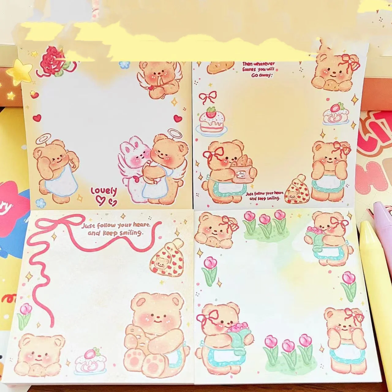 24pcs/lot Creative bear Memo Pad Note Cute N Times Stationery Label Notepad Post Office School Supplies
24pcs/lot Creative bear Memo Pad Note Cute N Times Stationery Label Notepad Post Office School Supplies