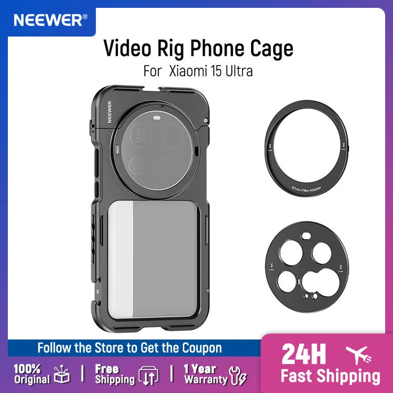 New Neewer Phone Cage Kit Compatible with Xiaomi 15 Ultra 17mmThreaded Lens Backplate 67mm Threaded Filter Adapter
New Neewer Phone Cage Kit Compatible with Xiaomi 15 Ultra 17mmThreaded Lens Backplate 67mm Threaded Filter Adapter