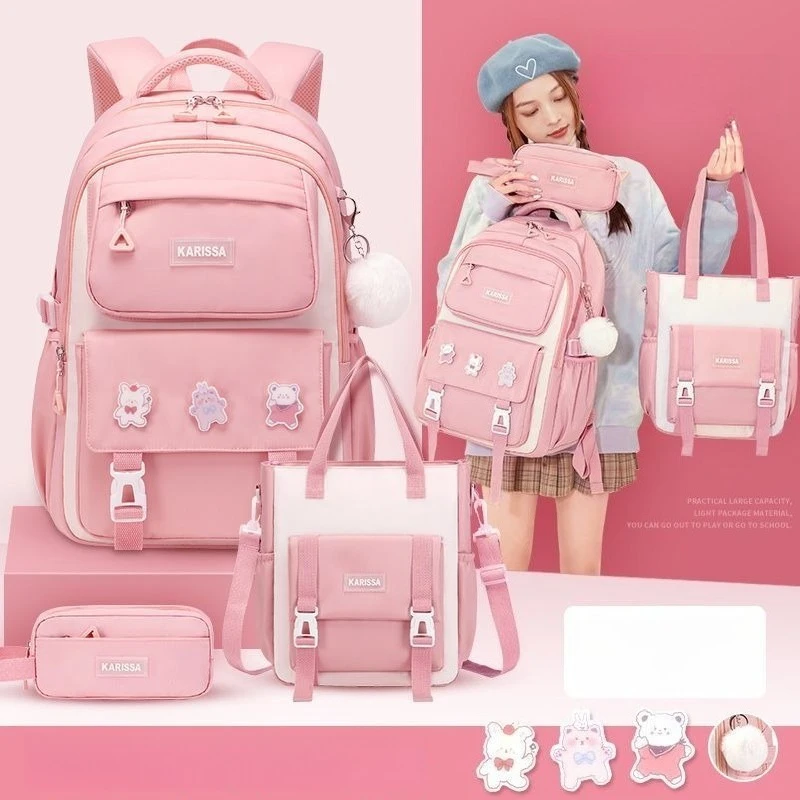 1pcs White Contrast Waterproof Oxford Backpack 2026 Cute Bear Badge Large Capacity School Bag For Teenagers Daily Study Use
1pcs White Contrast Waterproof Oxford Backpack 2026 Cute Bear Badge Large Capacity School Bag For Teenagers Daily Study Use