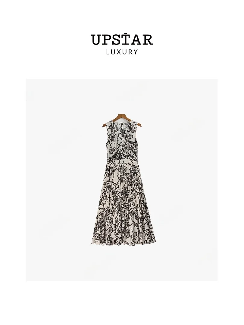 Elegant Summer Fashion Slimming Vest Dress High Waist A-Line Skirt Printed Linen Fabric City Walk Casual Style Midi Dress
Elegant Summer Fashion Slimming Vest Dress High Waist A-Line Skirt Printed Linen Fabric City Walk Casual Style Midi Dress
