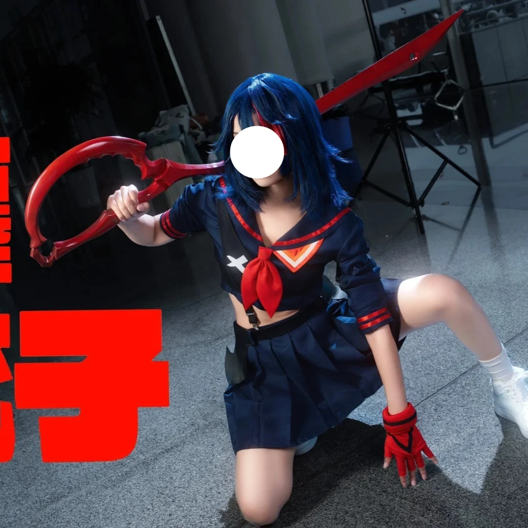 Matoi Ryuuko Cosplay Costume Dark Navy Sailor Crop Top Pleated Mini Skirt Red Bow Gloves Complete Kit Full Set for Halloween
Matoi Ryuuko Cosplay Costume Dark Navy Sailor Crop Top Pleated Mini Skirt Red Bow Gloves Complete Kit Full Set for Halloween