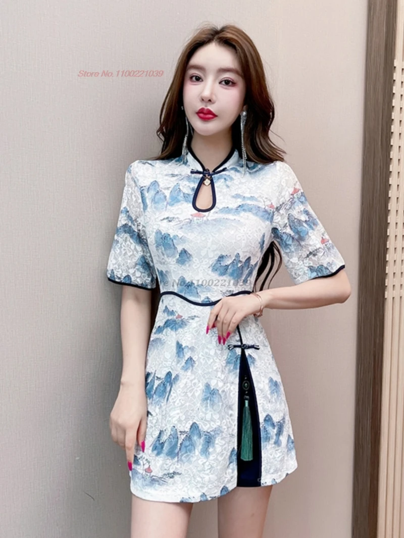 2025 chinese sexy nightclub dress banquet qipao national flower print lace cheongsam dress+shorts oriental hotel spa work dress
2025 chinese sexy nightclub dress banquet qipao national flower print lace cheongsam dress+shorts oriental hotel spa work dress