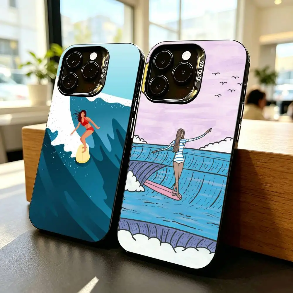 Surfboard-d Surfing Art Surf Girl Phone Case For iPhone 17,16,15,14,13,12,11 Plus,Pro Max,XS,Colorful Silver Black Cover
Surfboard-d Surfing Art Surf Girl Phone Case For iPhone 17,16,15,14,13,12,11 Plus,Pro Max,XS,Colorful Silver Black Cover