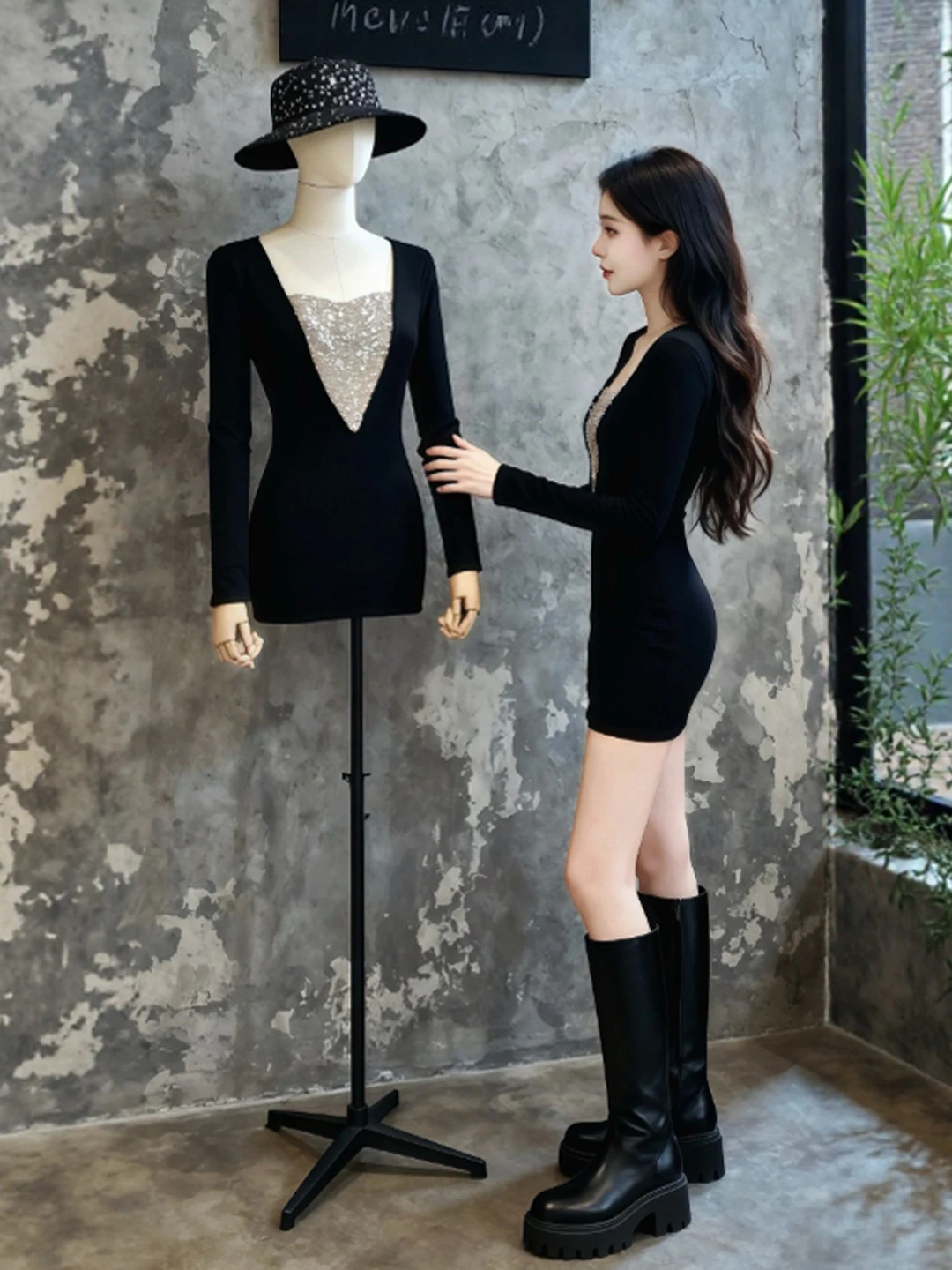 Sexy Bla Bodycon Dr V-Ne Highlighting Curves Winter Faion High Waist Long Sve Ci Commute Date Par Daily Tour
Sexy Bla Bodycon Dr V-Ne Highlighting Curves Winter Faion High Waist Long Sve Ci Commute Date Par Daily Tour