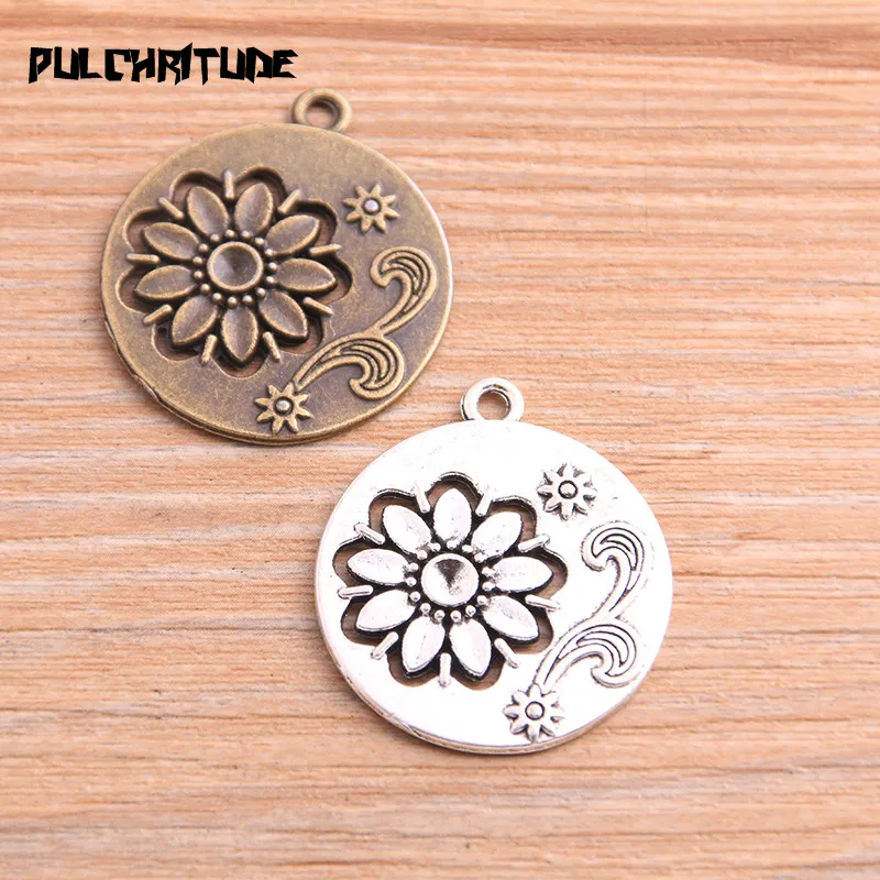 PULCHRITUDE 4pcs 27*31mm 2020 New Product Two Color Round Flower Charms Plant Hollow Pendant Jewelry Metal Alloy Jewelry Marking
PULCHRITUDE 4pcs 27*31mm 2020 New Product Two Color Round Flower Charms Plant Hollow Pendant Jewelry Metal Alloy Jewelry Marking