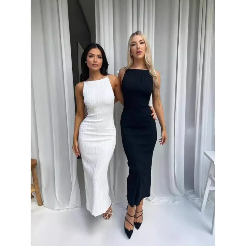 2025 summer new spaghetti strap long dress sleepveless backless slimming WOMEN'S fashion dress
2025 summer new spaghetti strap long dress sleepveless backless slimming WOMEN'S fashion dress