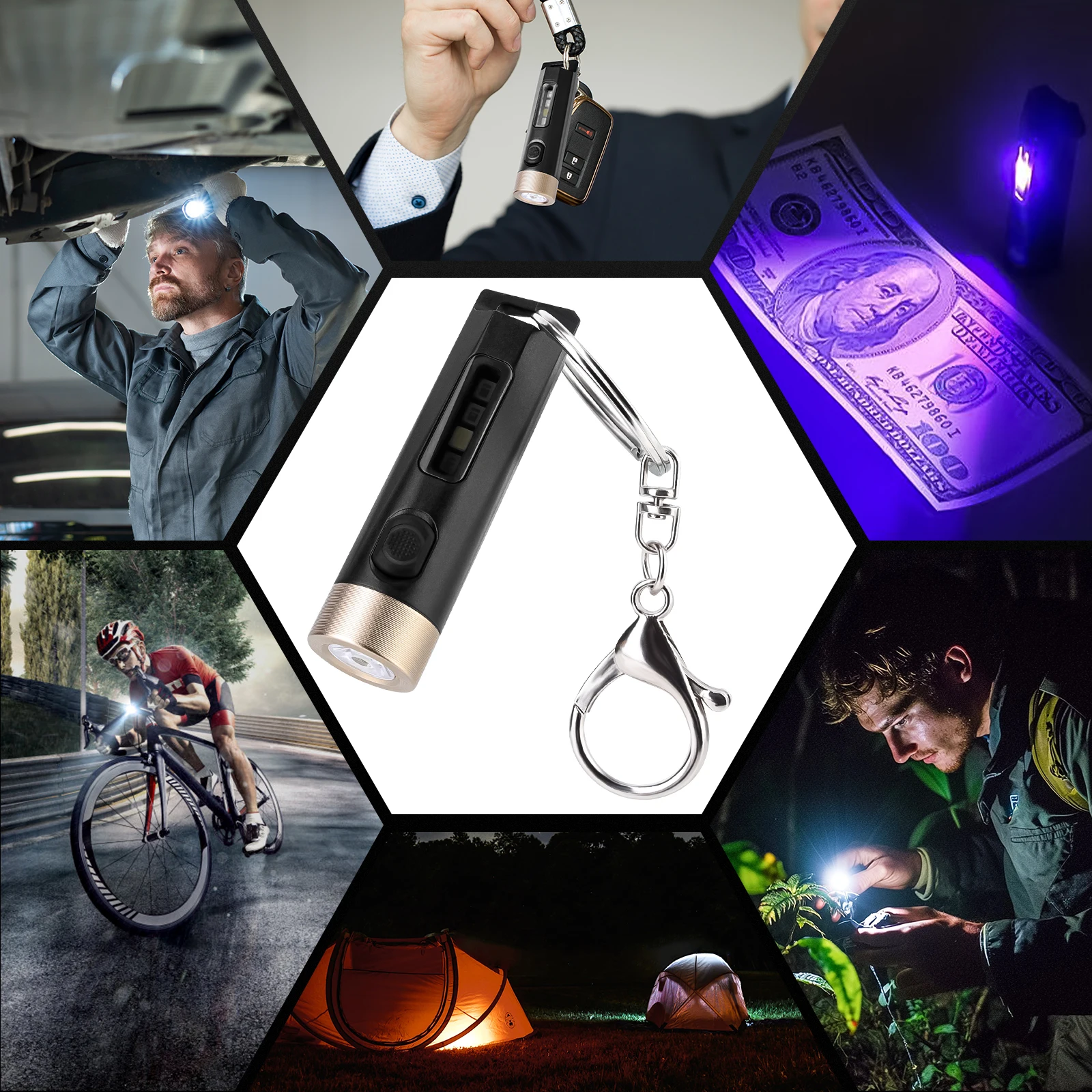 Mini Keychain Flashlight Rechargeable 100m Range EDC Torch with Side Light, Waterproof Emergency Lantern for Camping Daily Carry
Mini Keychain Flashlight Rechargeable 100m Range EDC Torch with Side Light, Waterproof Emergency Lantern for Camping Daily Carry