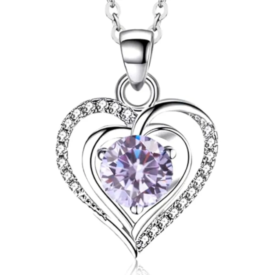RIVIKO Heart Birthstone Pendant Necklace for Women 925 Sterling Silver Zirconia Necklaces Valentine's Day Anniversary Birthday
RIVIKO Heart Birthstone Pendant Necklace for Women 925 Sterling Silver Zirconia Necklaces Valentine's Day Anniversary Birthday