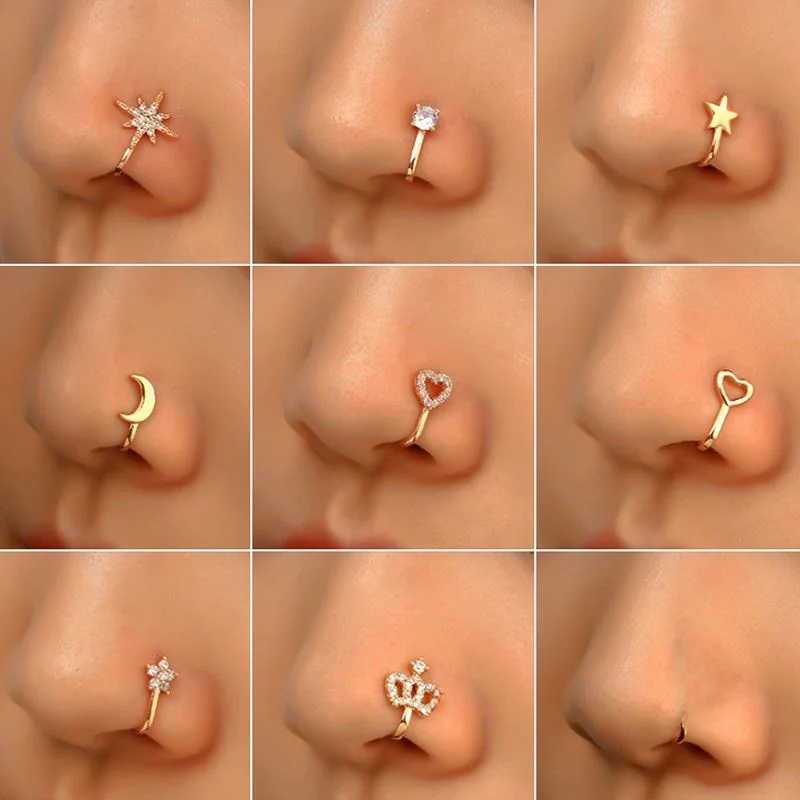 Новое модное медное клипсовое кольцо в носу, не требуется пирсинг, без отверстий, золото и серебро, заводской зажим для носа, украшения для носа
Новое модное медное клипсовое кольцо в носу, не требуется пирсинг, без отверстий, золото и серебро, заводской зажим для носа, украшения для носа