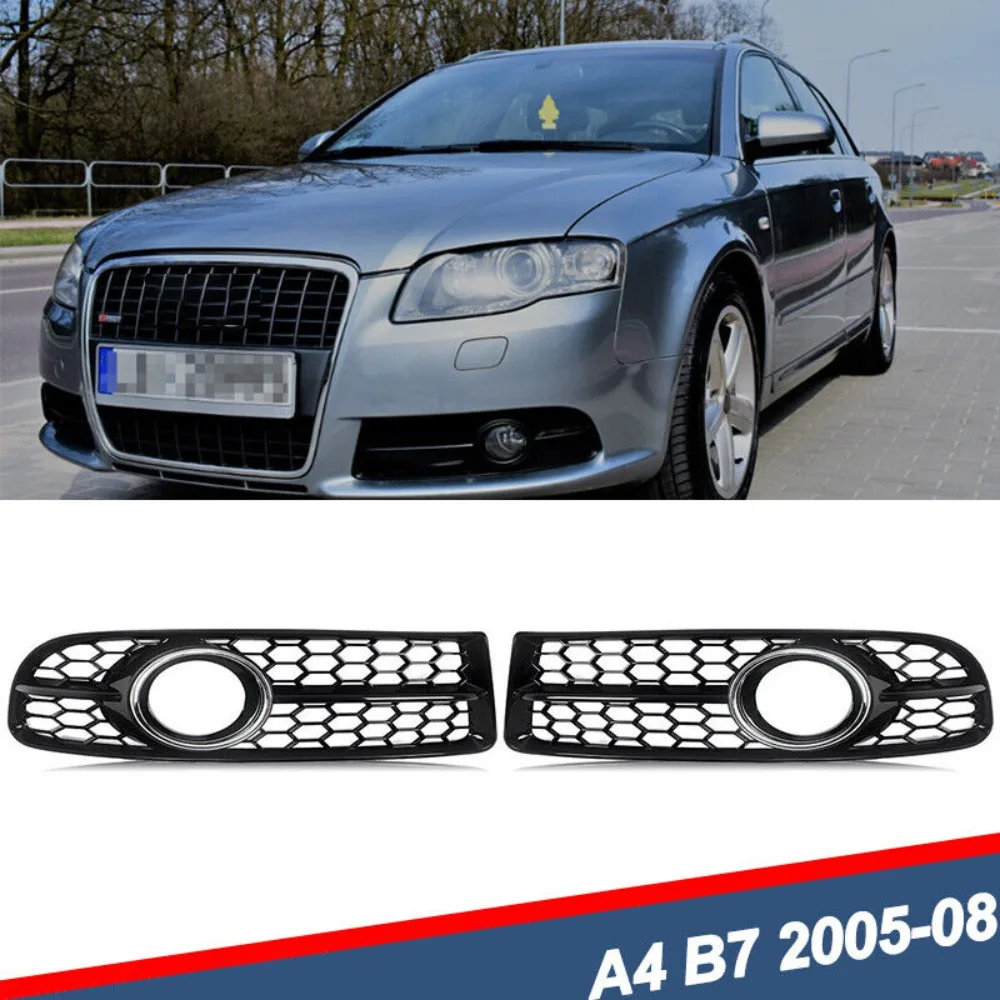 For Audi A4 B7 S-Line S4 2005-2008 Chrome+Black Front Fog Light Lamp Grille Cover United States
For Audi A4 B7 S-Line S4 2005-2008 Chrome+Black Front Fog Light Lamp Grille Cover United States