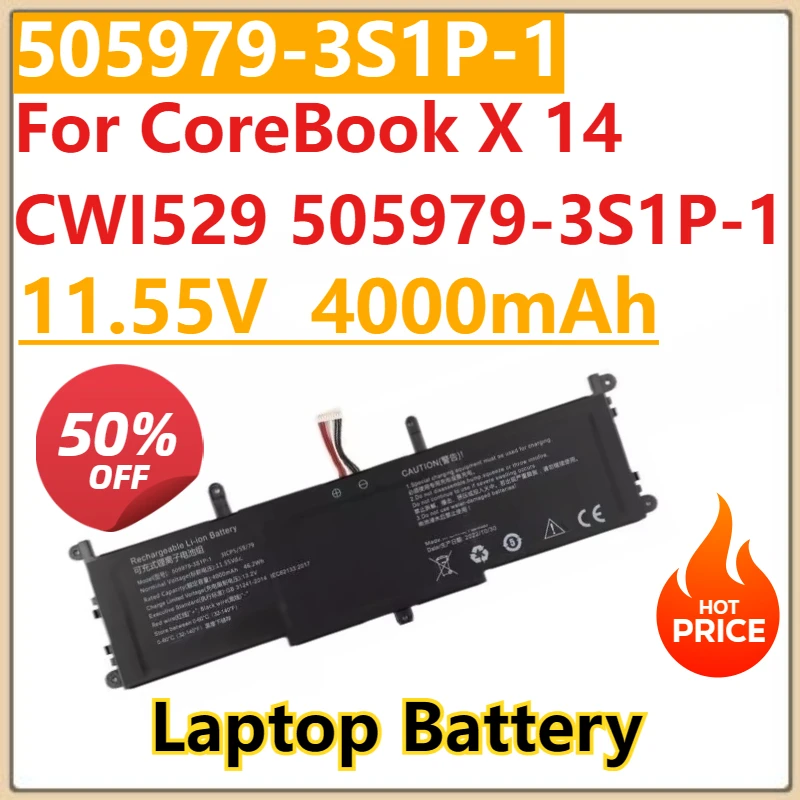 New Battery 505979-3S1P-1 Laptop Battery For Chuwi For CoreBook X 14 CWI529 505979-3S1P-1
New Battery 505979-3S1P-1 Laptop Battery For Chuwi For CoreBook X 14 CWI529 505979-3S1P-1