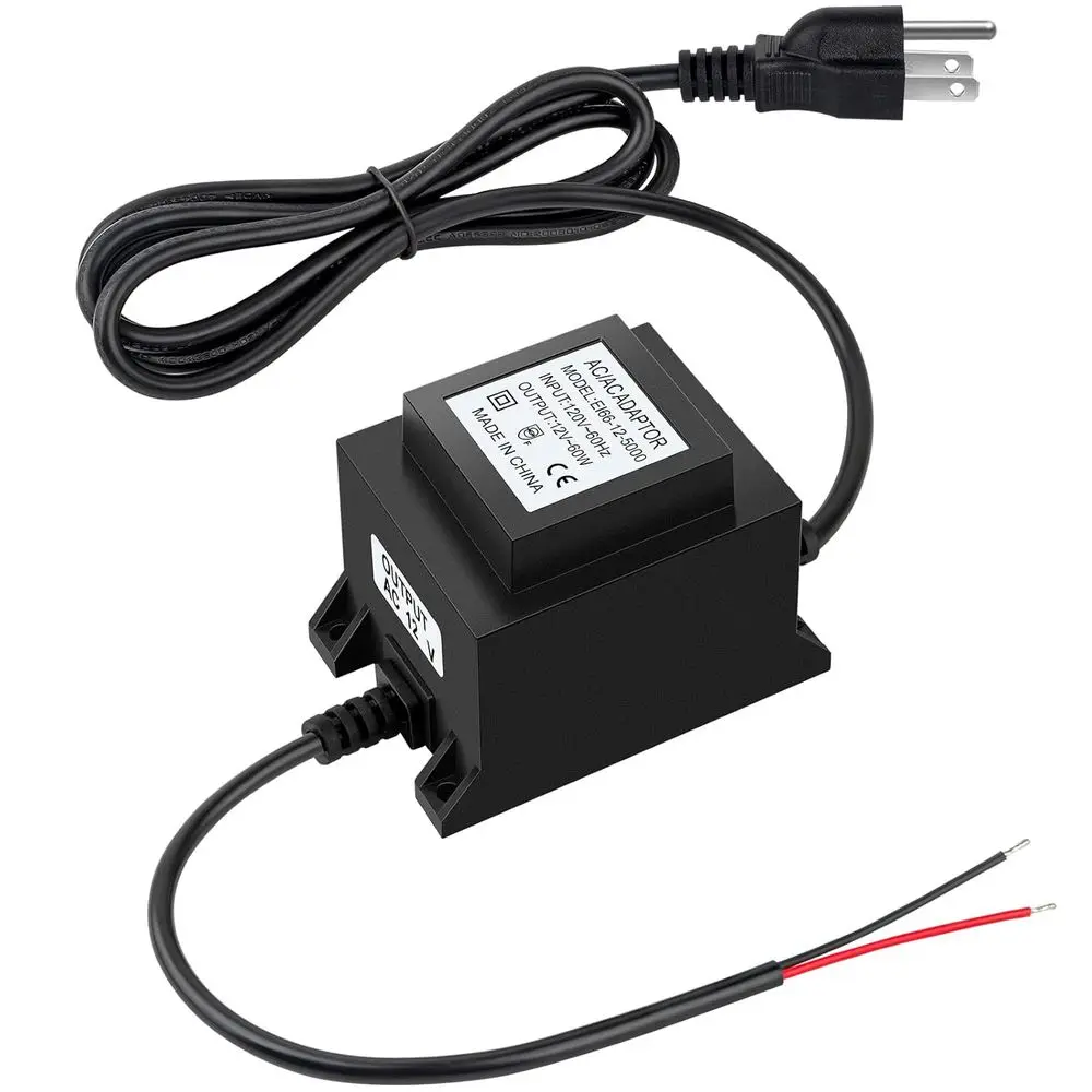 Outdoor Low Voltage Transformer 110/120V AC to 12V 5A 60W, Suitable for Water-Resistant Lighting and Outdoor Applications
Outdoor Low Voltage Transformer 110/120V AC to 12V 5A 60W, Suitable for Water-Resistant Lighting and Outdoor Applications