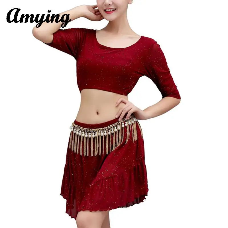 Women Belly Dance Costume Set Ladies Stage Performance Clothing Sexy Tops with Short Skirt Elegant Oriental Dance Practice Set
Women Belly Dance Costume Set Ladies Stage Performance Clothing Sexy Tops with Short Skirt Elegant Oriental Dance Practice Set