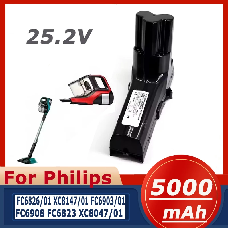 Newly Upgraded 25.2V 5.0Ah Battery For Philips Vacuum Cleaner SpeedPro Max Aqua SpeedPro Max Stick XC8147 FC6822 FC6823 FC6904
Newly Upgraded 25.2V 5.0Ah Battery For Philips Vacuum Cleaner SpeedPro Max Aqua SpeedPro Max Stick XC8147 FC6822 FC6823 FC6904