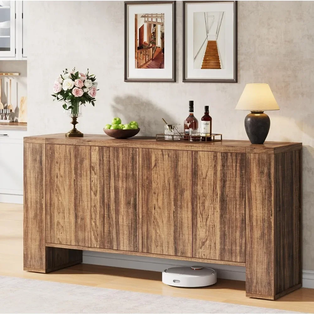 59 Sideboard Buffet Cabinet with Storage, Modern Farmhouse Coffee Bar Cabinet with 4 Doors & Adjustable Shelves, Storage
59 Sideboard Buffet Cabinet with Storage, Modern Farmhouse Coffee Bar Cabinet with 4 Doors & Adjustable Shelves, Storage