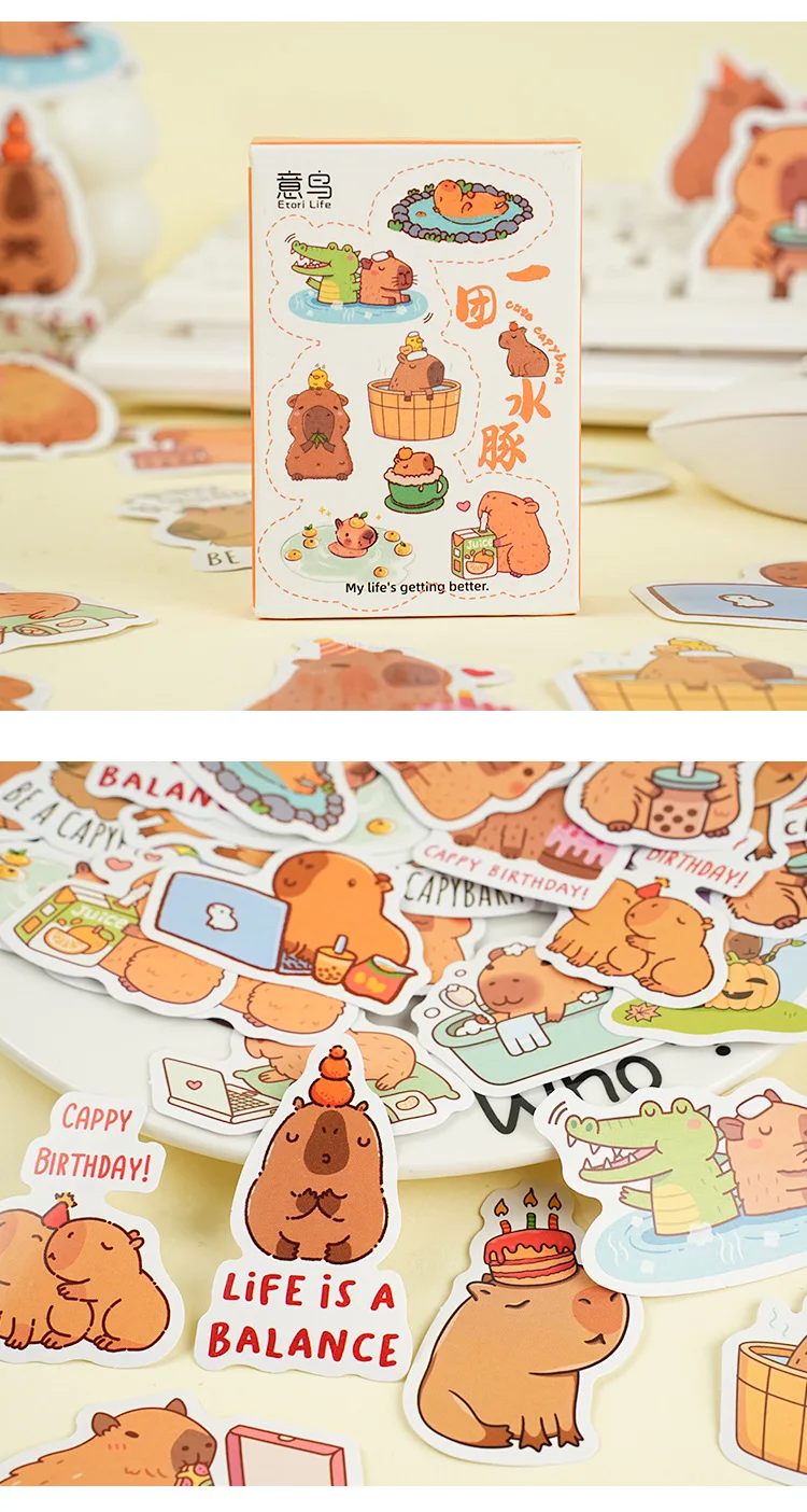 Self Adhesive Sticker Box Cute Capybara Cartoon Animal for Journal Scrapbook Decoration Envelope Sealing Multicolor Paper
Self Adhesive Sticker Box Cute Capybara Cartoon Animal for Journal Scrapbook Decoration Envelope Sealing Multicolor Paper