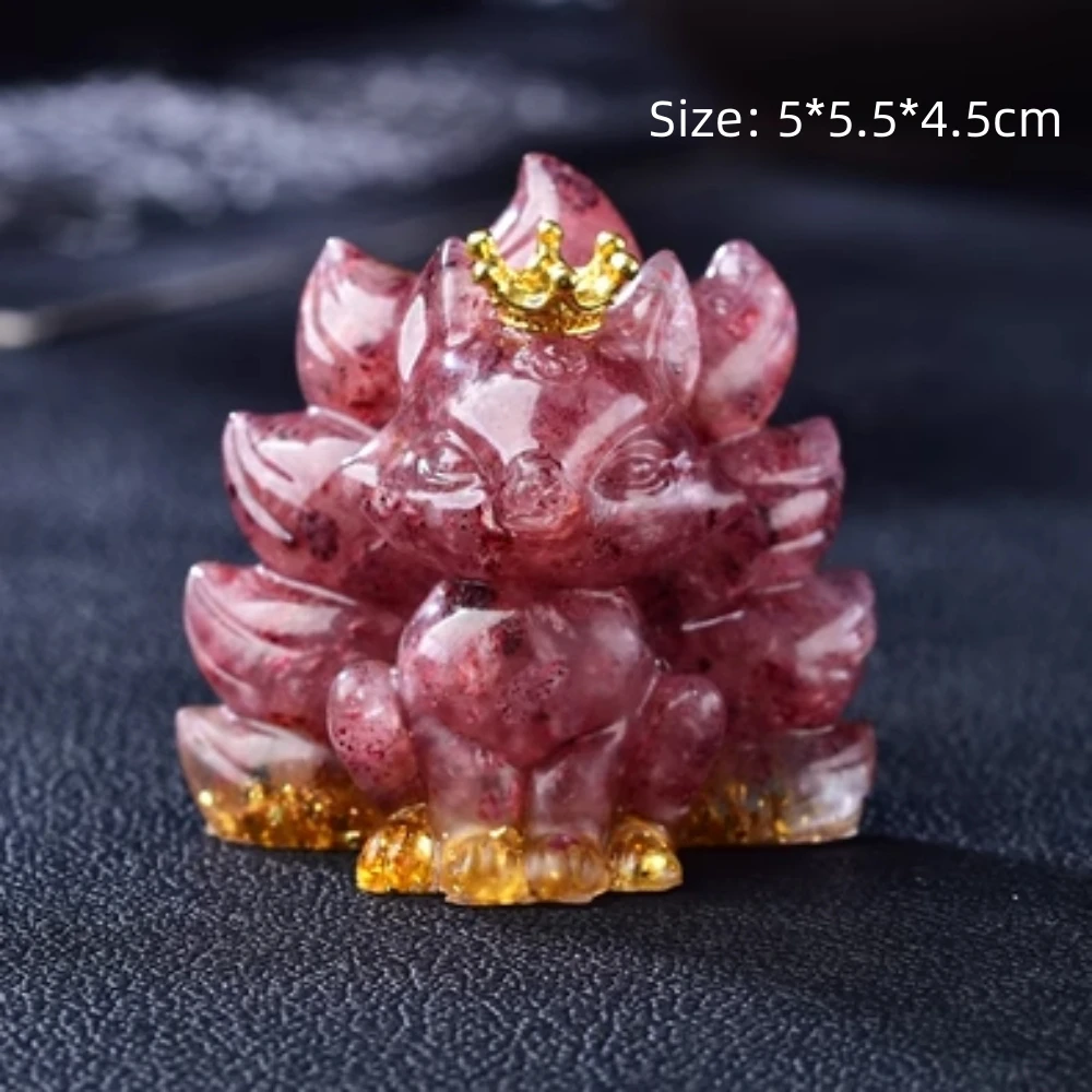 Miniature Crystal Mineral Figurine, Cute Nine-Tailed Fox Shape, Energy Ornament, Mini Statue, Desktop Jewelry Accessories
Miniature Crystal Mineral Figurine, Cute Nine-Tailed Fox Shape, Energy Ornament, Mini Statue, Desktop Jewelry Accessories