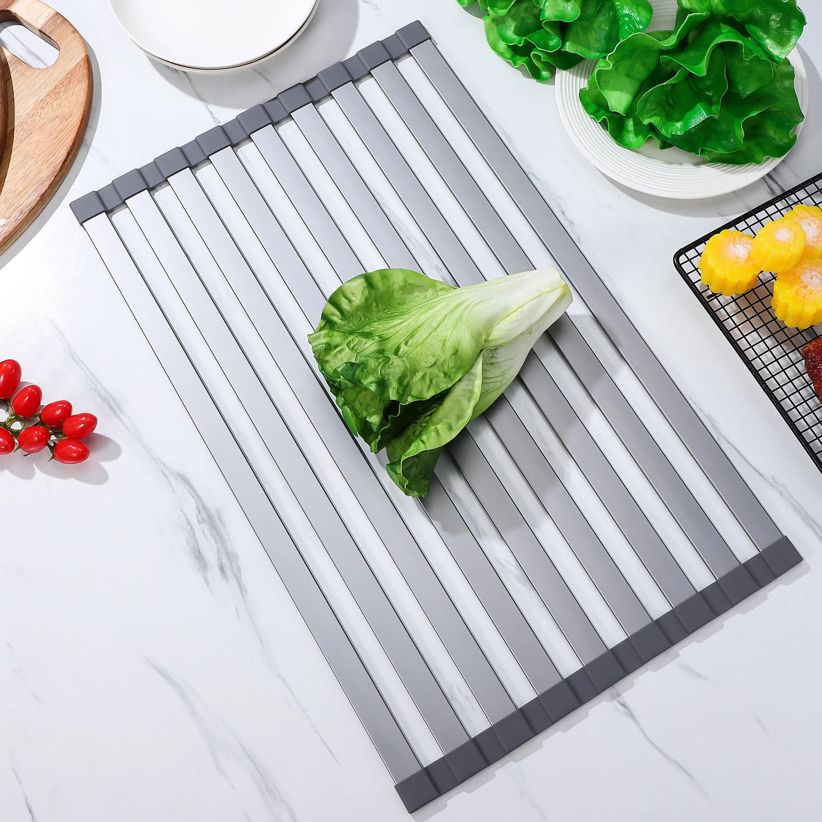 Multifunctional Foldable Sink Drying Rack Aluminum Over Sink Drain Board for Dishes and Utensils Compact Collapsible Kitchen
Multifunctional Foldable Sink Drying Rack Aluminum Over Sink Drain Board for Dishes and Utensils Compact Collapsible Kitchen