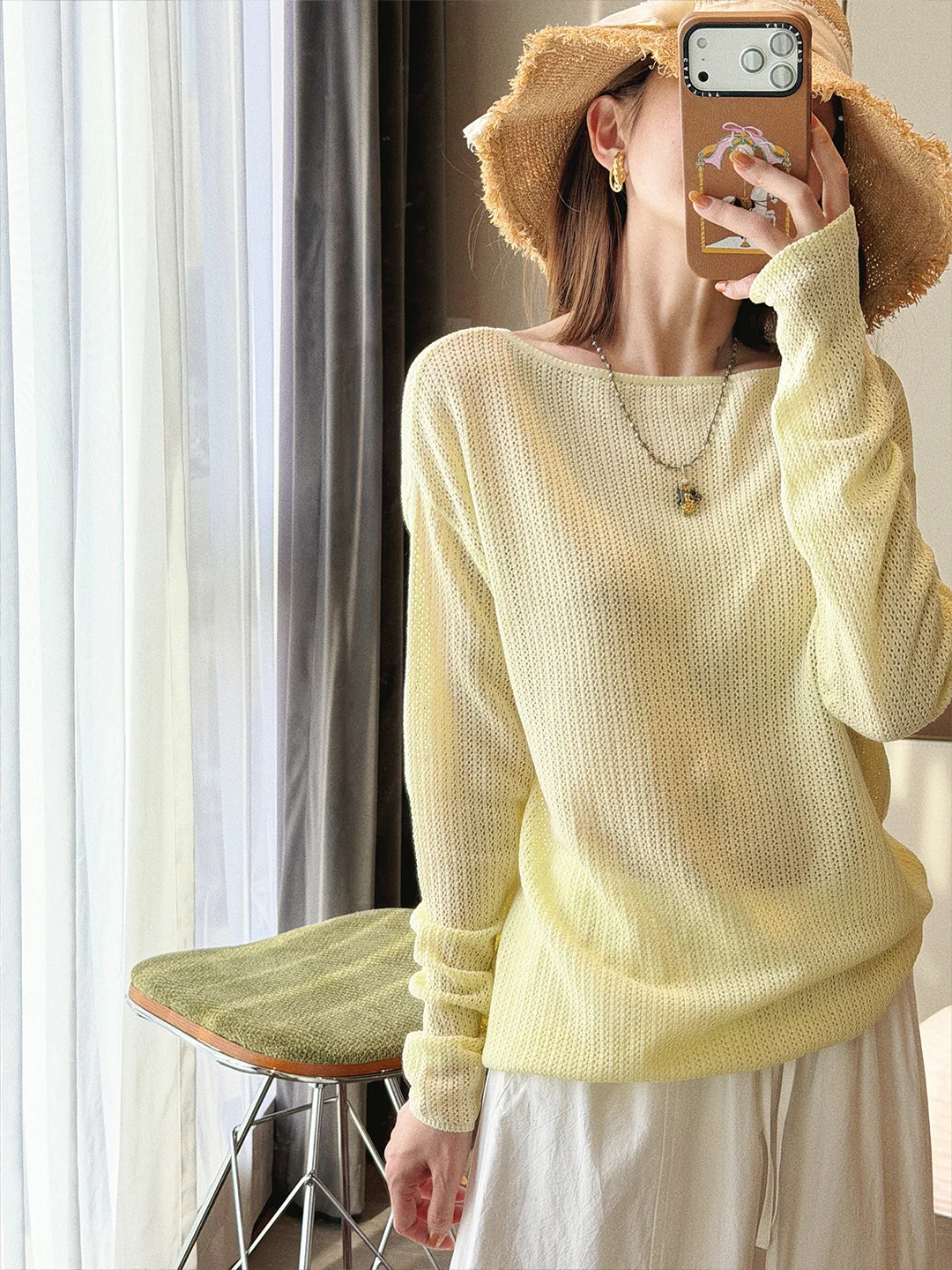 Muguet De Mai Lin Hollow out Knitted Cover up Women's Spring Summer Simple Elegance round Ne Top Breathable Skin-Fri...
Muguet De Mai Lin Hollow out Knitted Cover up Women's Spring Summer Simple Elegance round Ne Top Breathable Skin-Fri...