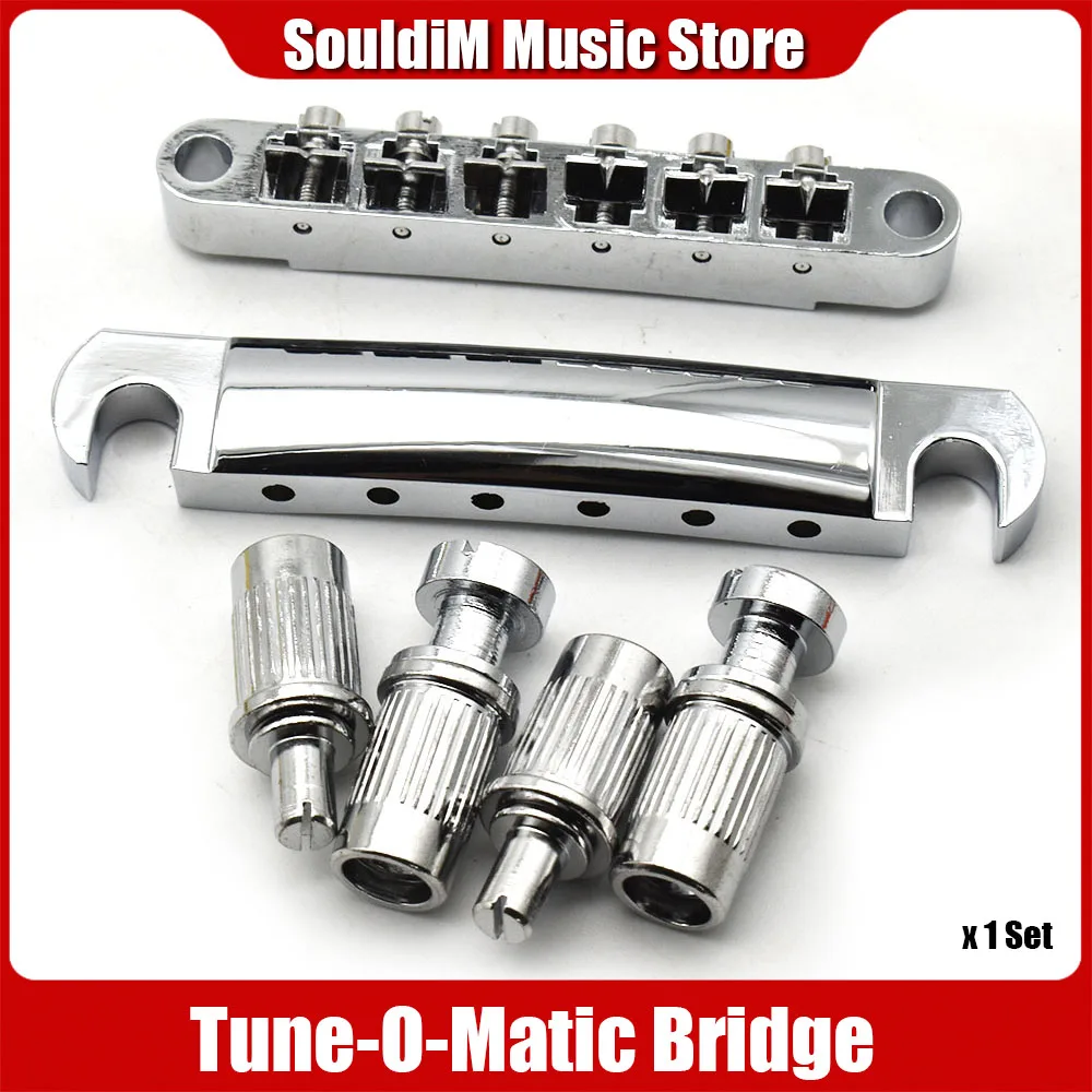 A Set Chrome String Brideg Saddle Tune-O-Matic Bridge Tailpiece for GB LP Style Electric Guitar
A Set Chrome String Brideg Saddle Tune-O-Matic Bridge Tailpiece for GB LP Style Electric Guitar